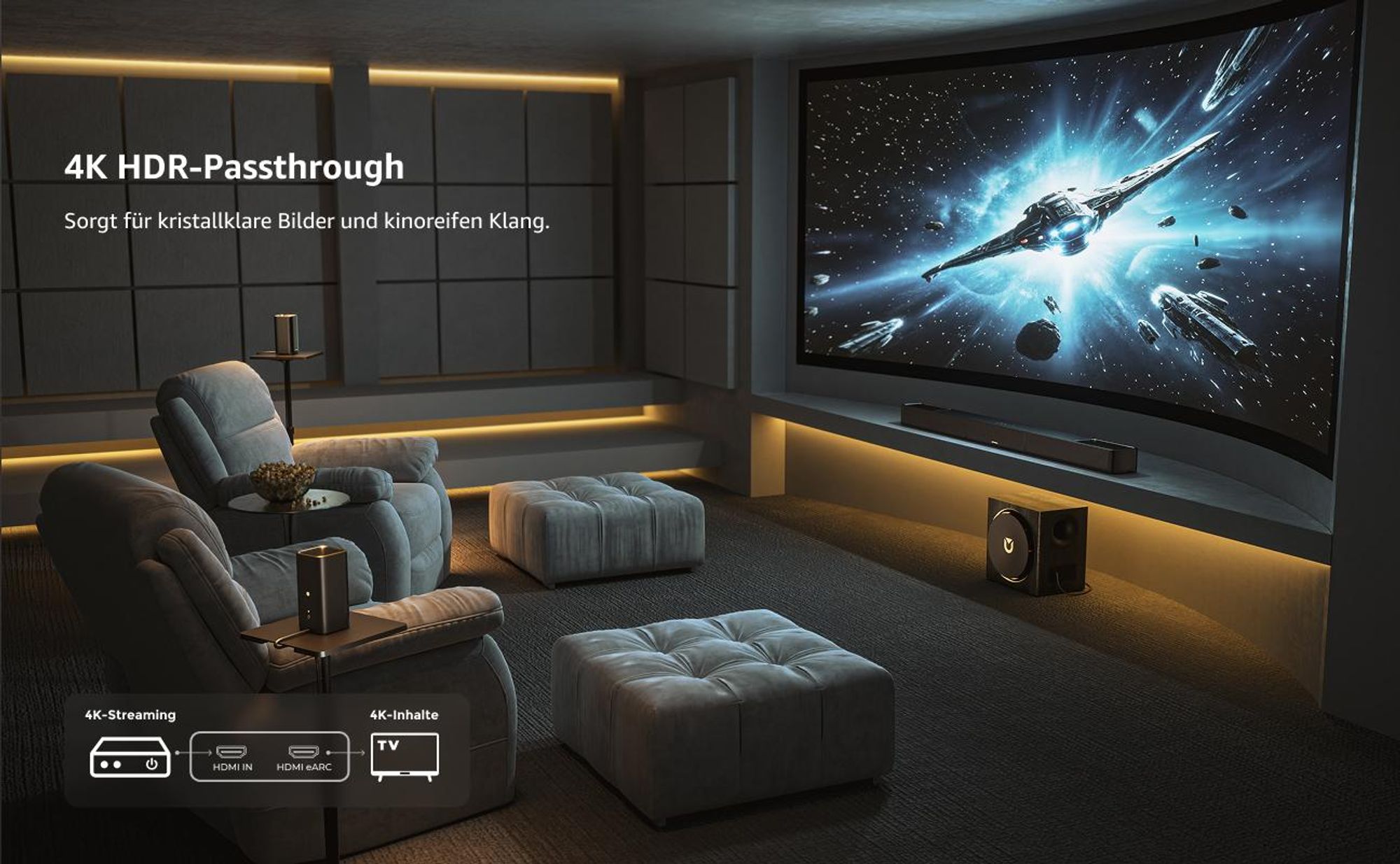 ULTIMEA Skywave Series 7.1.4ch Professionelles Kabelloses Surround Sound System für mit Dolby Atmos, kabellosem Subwoofer, 840W
