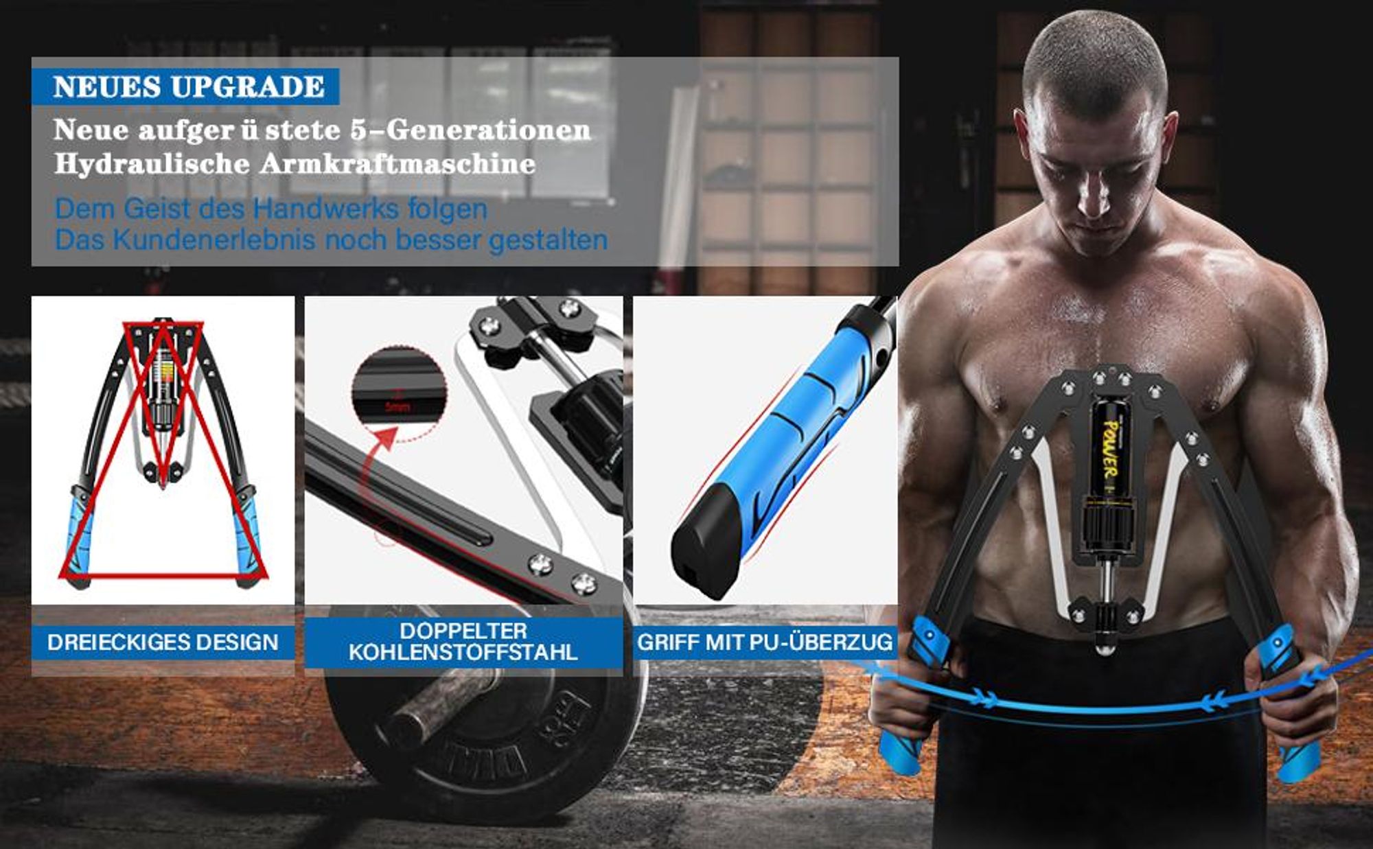 Arm-Power Twister, Armtrainer, Grifftrainer, Geräte Brust, Arm Twister Brust Trainer, Muskeln Expander Fitnessgeräte, Einstellbarer 10-200kg
