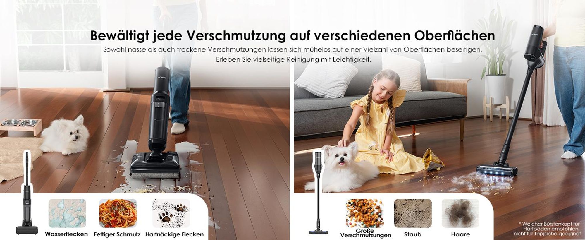 Tineco FLOOR ONE Switch S7 Stretch 5-in-1 Nass-Trockensauger & Akkusauger Set, FlashDry, Anti-Tangle, 50 Min. Laufzeit Multifunktionaler Bodenreiniger