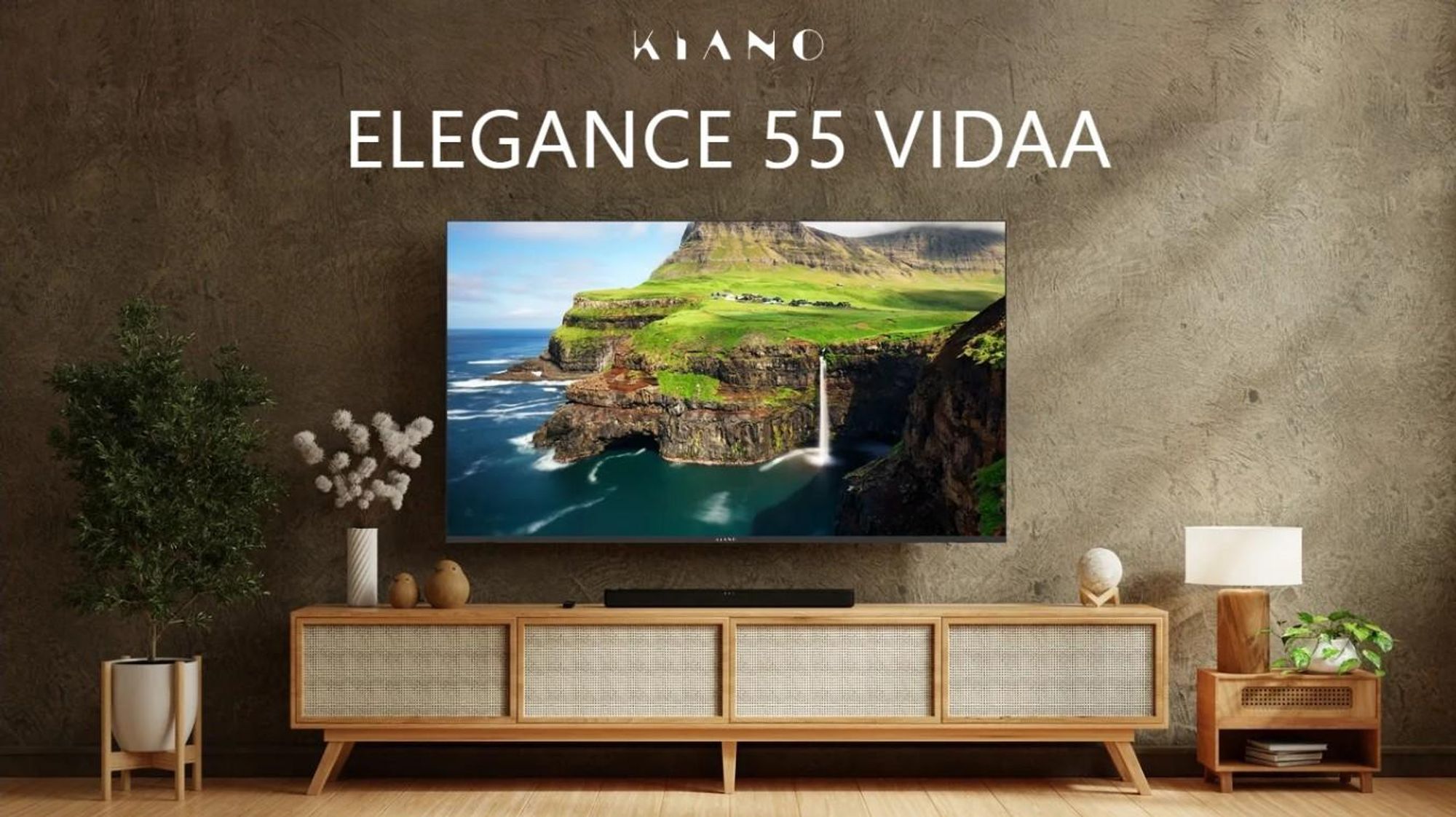 Kiano Fernseher - 55 Zoll - TV Smart - 4K UHD - 3840 x 2160px - VIDAA - WiFi - Miracast - PVR-Recorder - Tuner DVB-T2/S2 - DLED