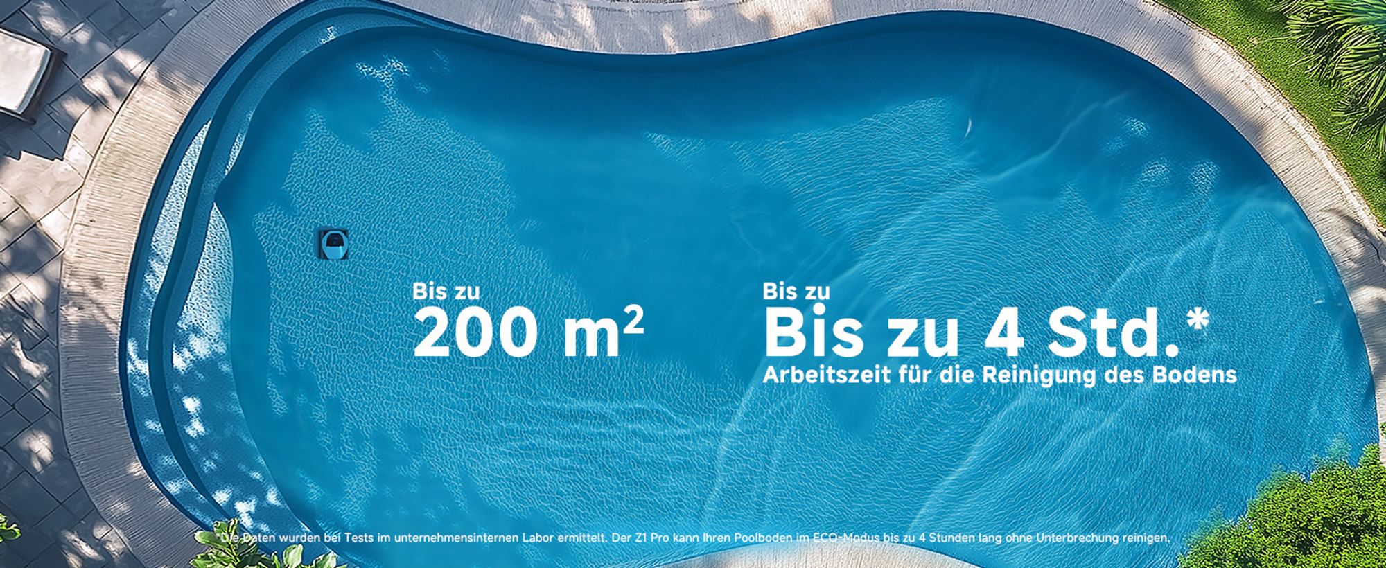 DREAME Poolroboter Z1 Pro, Hightech-Poolerkennung & Pfadplanung, hohe Saugleistung, Poolboden, Wand- & Wasserstandslinienreinigung, für Pools bis 200