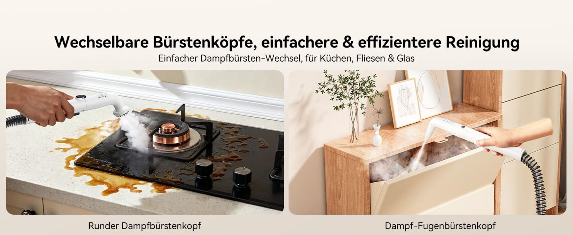 Uwant Y100 Steam Polsterreiniger Gerät, 3-in-1 Dampfreiniger für Sofa, Teppich und Auto mit 18KPA, 1750W Heißdampf, 65°C Heißwasser,Kaltwasser