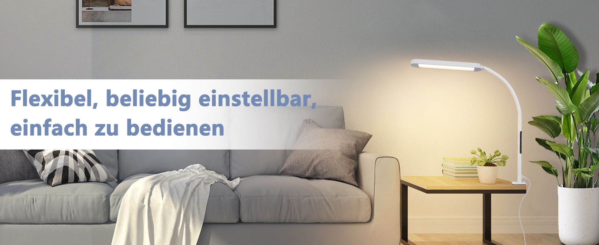 ZMH Schreibtischlampe LED Dimmbar Klemmbar Weiß Arbeitsleuchte 11W Tischlampe Bürolampe Tageslichtlampe Einstellbare Farbtemperaturen Augenschutz mit Timerfunktion Ladefunktion