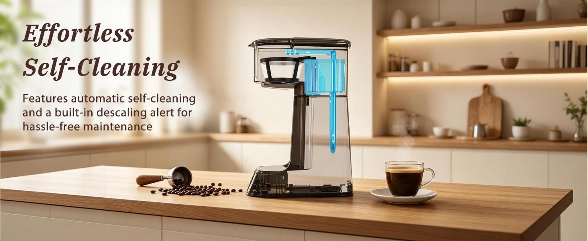 Aigostar - 420 ml Filterkaffeemaschine Mit 24h-Timer, Kaffeemaschine mit Thermobecher, , LCD-Anzeige