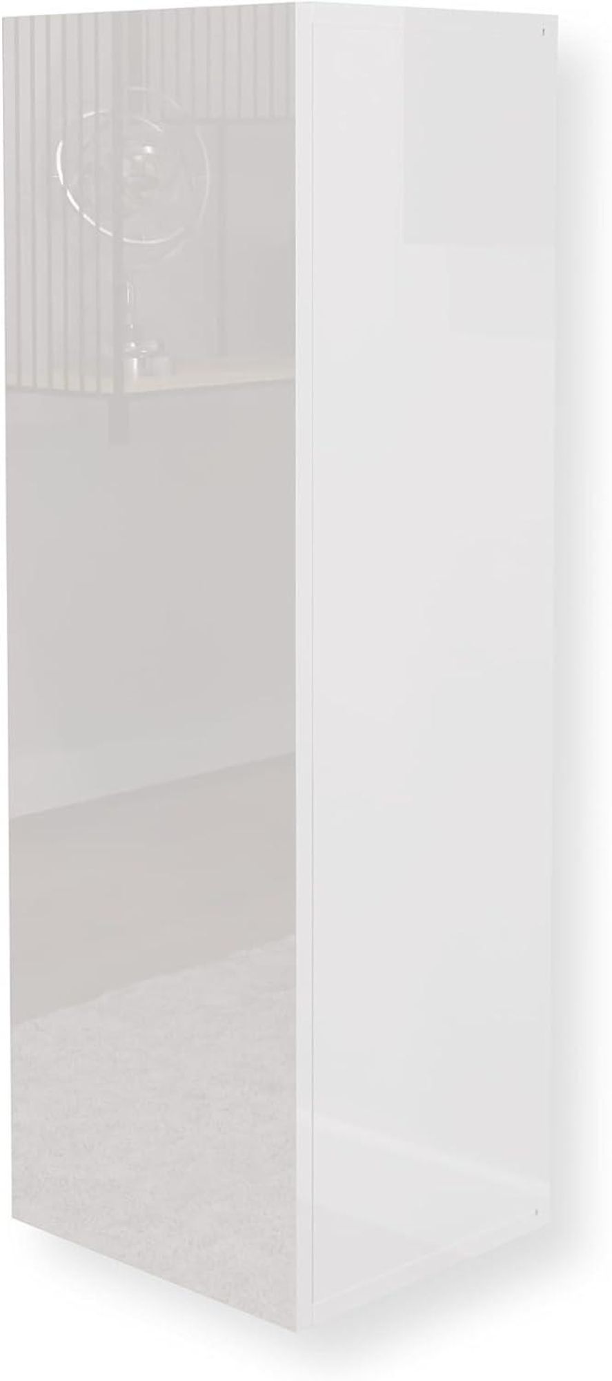 Hängeschrank Schwarz Hochglanz 35x105x32 (B x H x T) Seitenschrank Hängend Hochschrank Wohnzimmer Mehrzweckschrank