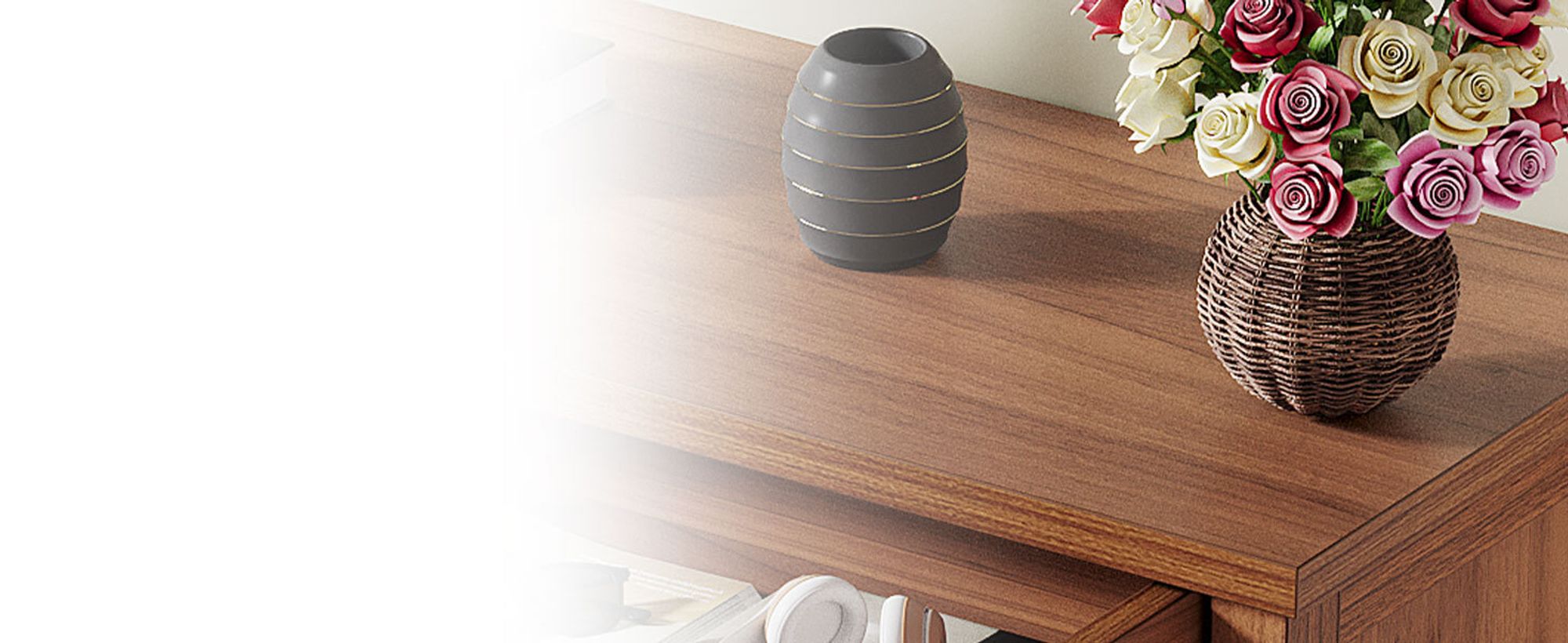 Tribesigns Schuhschrank, 5-stöckiger Schuhschrank schmal mit Lamellentüren und Schublade, Holz verstellbar Eingangsbereich, 80 * 36 * 110cm, Braun