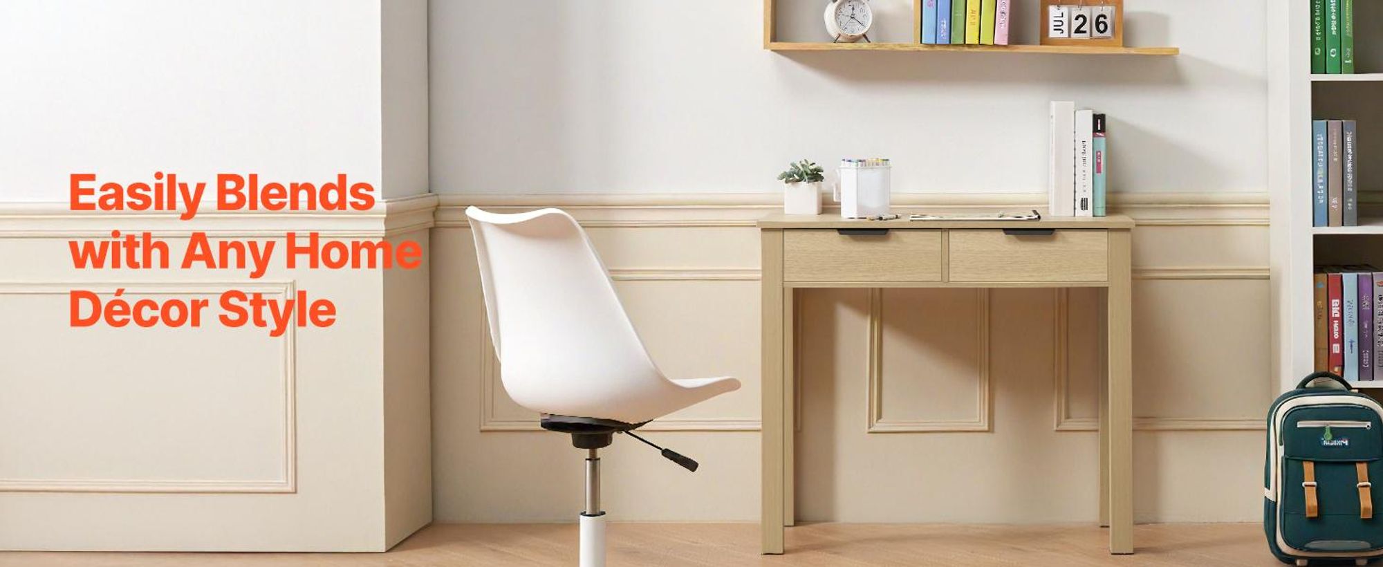 VEVOR kleiner Schreibtisch mit Schublade, Schreibtisch für Schlafzimmer, einfacher Arbeitstisch aus Holz zum Zeichnen, Lesen