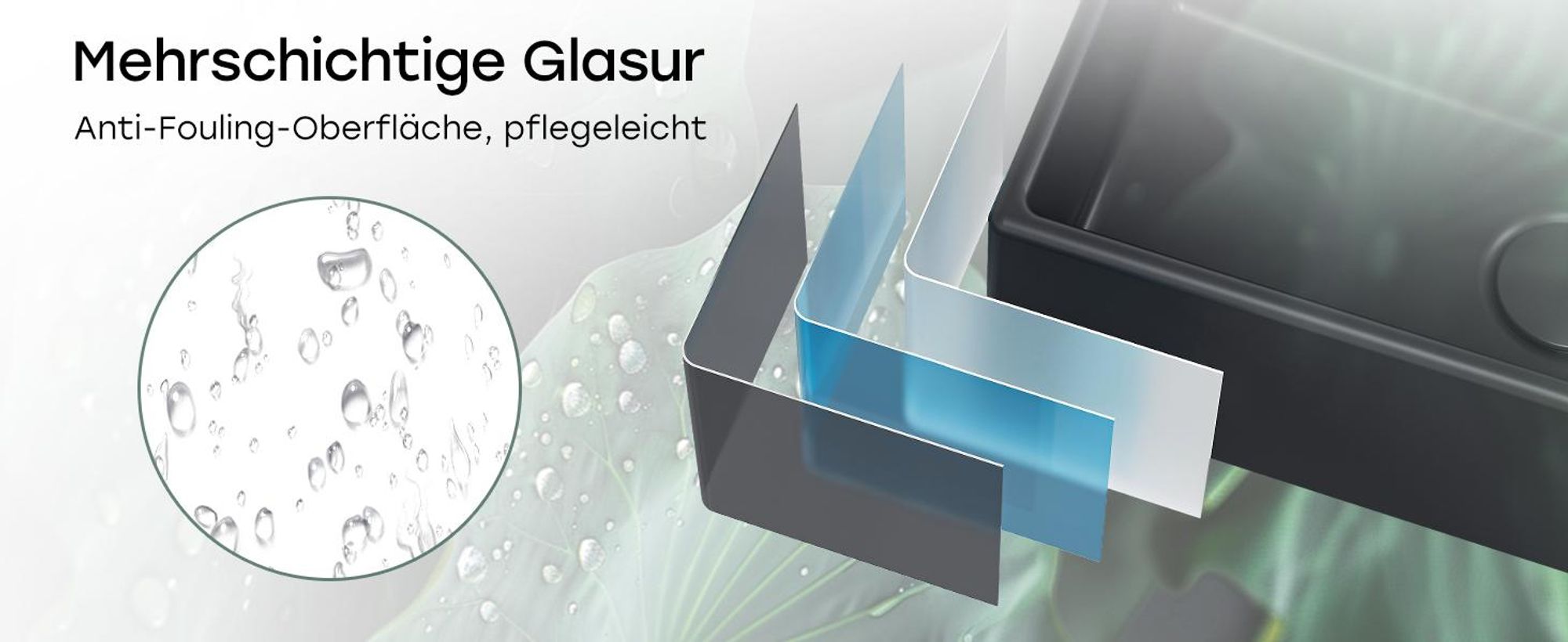 Mehrschichtige Glasur Waschbecken