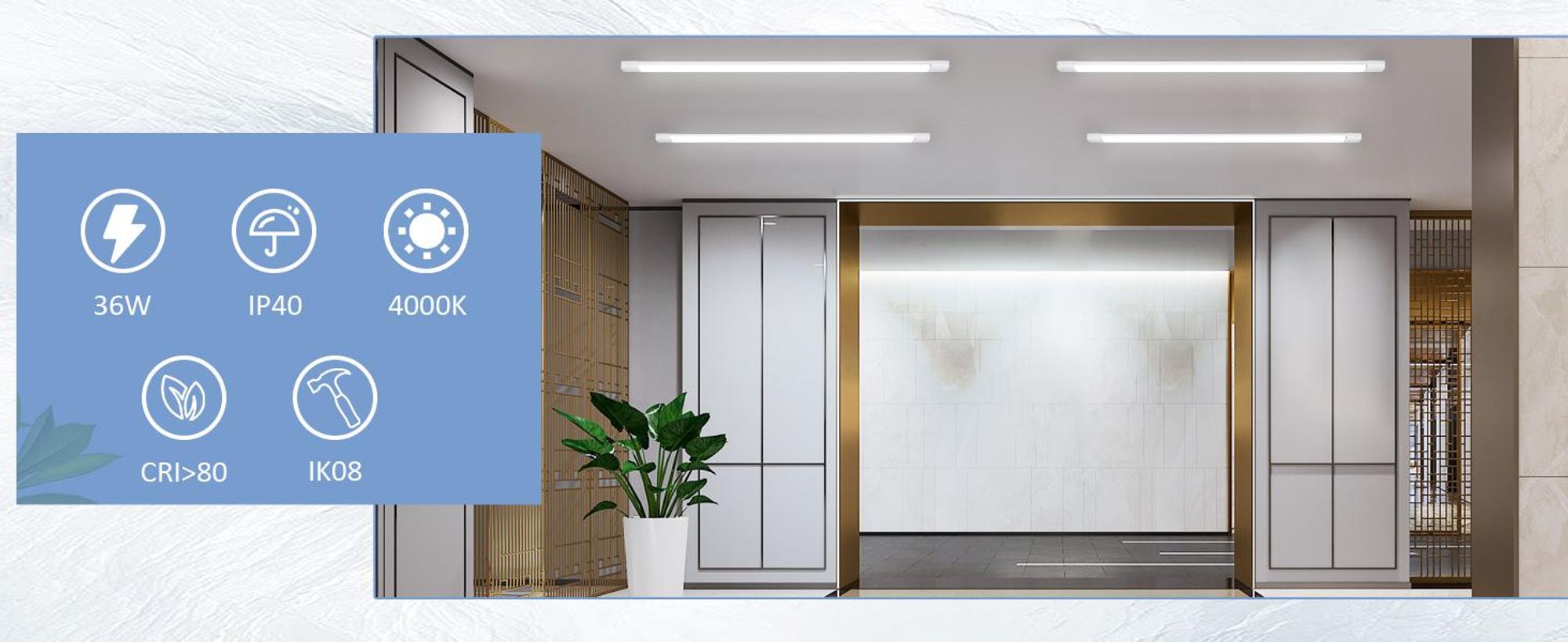 ZMH LED Deckenleuchte 120CM Deckenlampe 36W Werkstattlampe Kellerlampe Flach Neutralweiß 4000K Küchenlampe Energiesparen Röhre Abstrahlwinkel