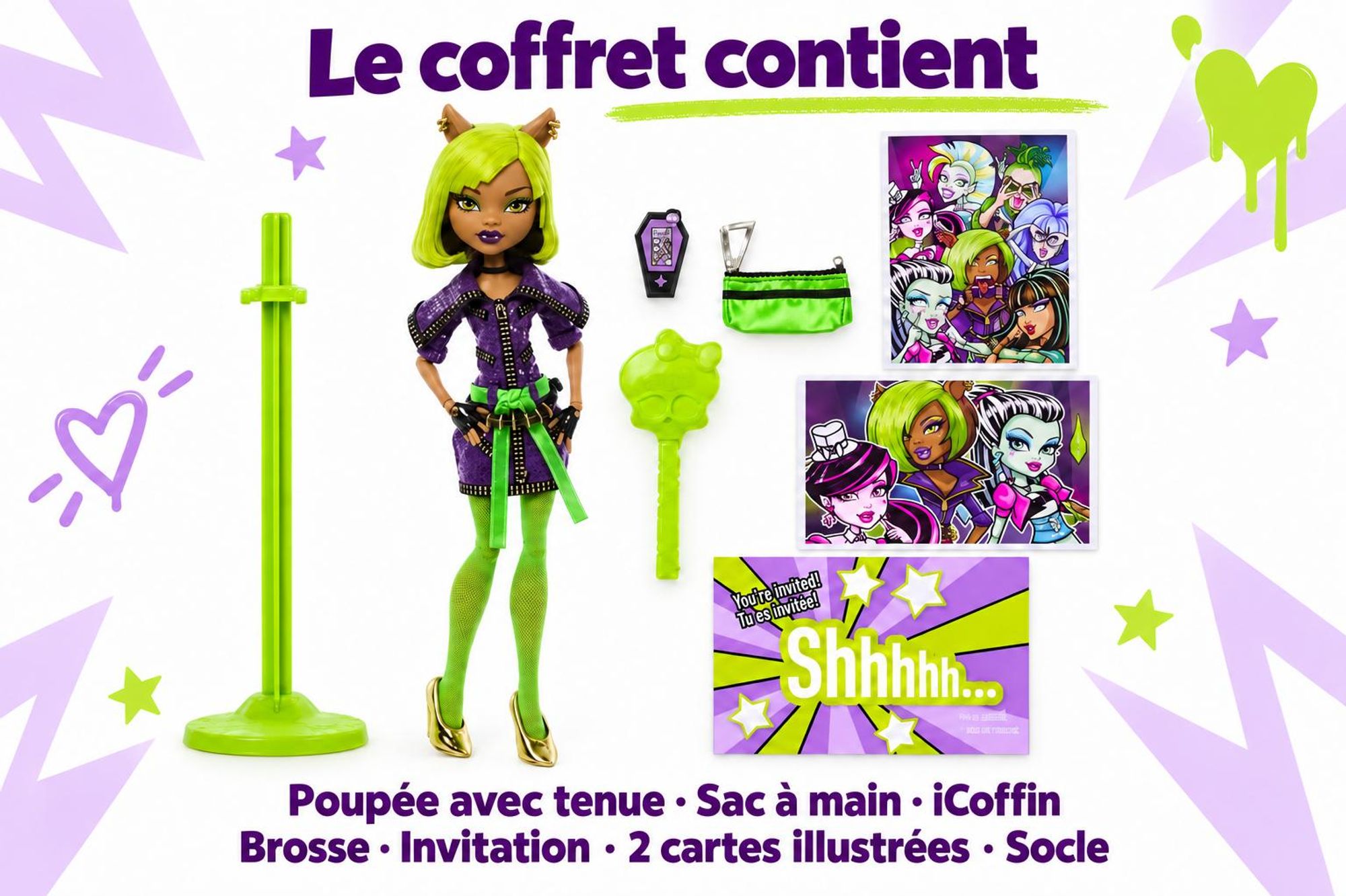le ct contient Poupée Clawdeen Wolf Monster jkm45