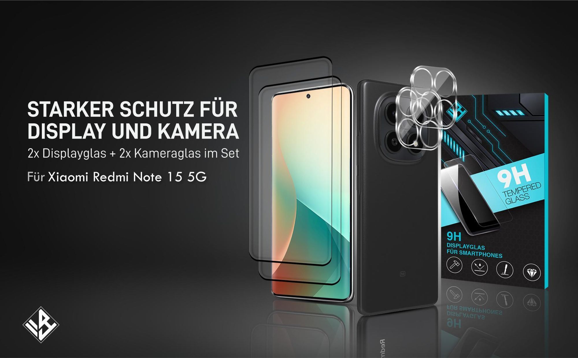 2er Set Kamera & Displayschutzglas für Xiaomi Redmi Note 15 5G in 9H Härte