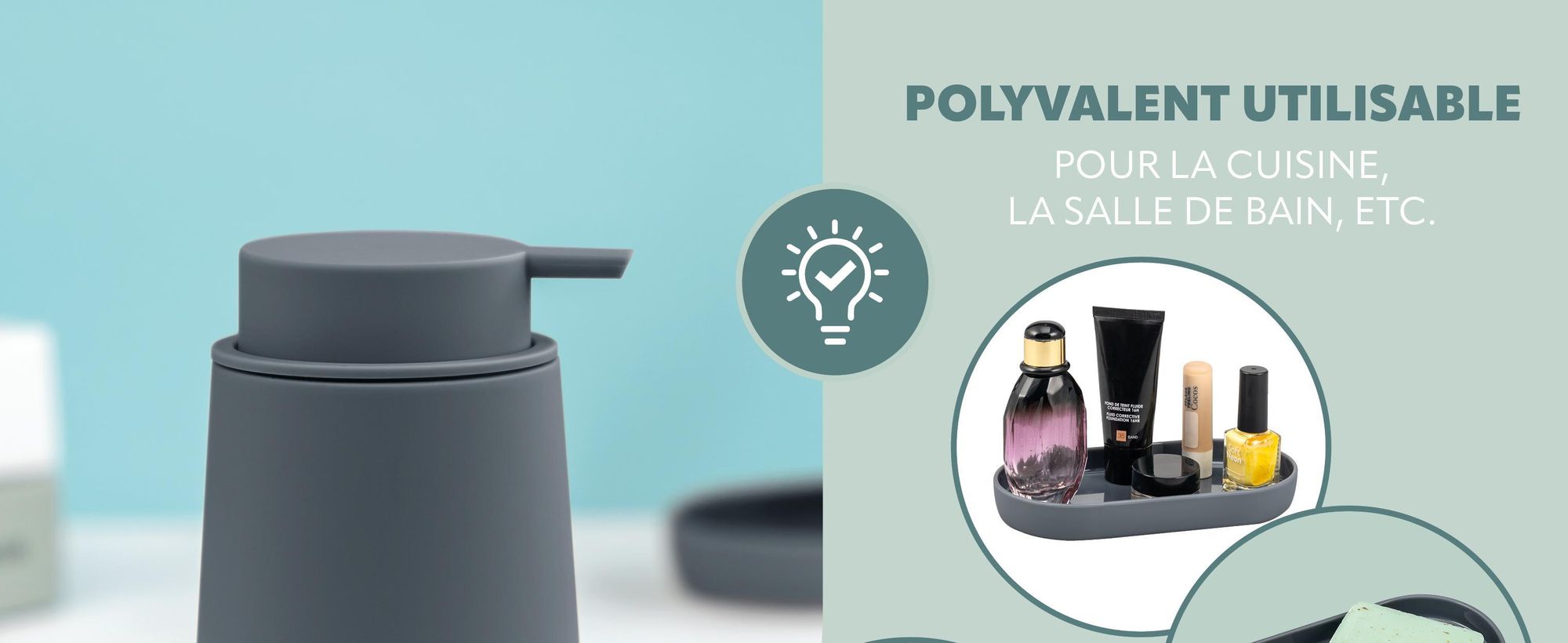 La photo montre un distributeur de savon