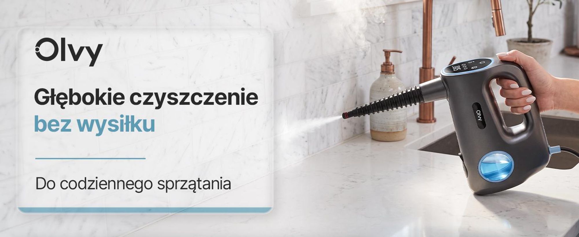 Przenośny odparowywacz Olvy 12-w-1 z ekranem dotykowym – idealny do czyszczenia łazienki, kuchni, sof i mebli
