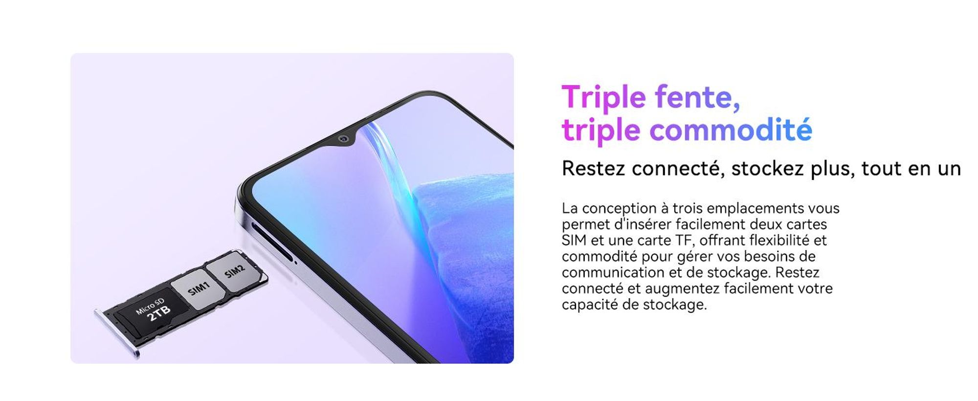 Blackview Wave8C 6,56" sans contrat Smartphone 6GB+64GB, Dual SIM 4G mobile, 4700mAh batterie, Fingerprint/Face ID/GPS/5G WiFi, bleu