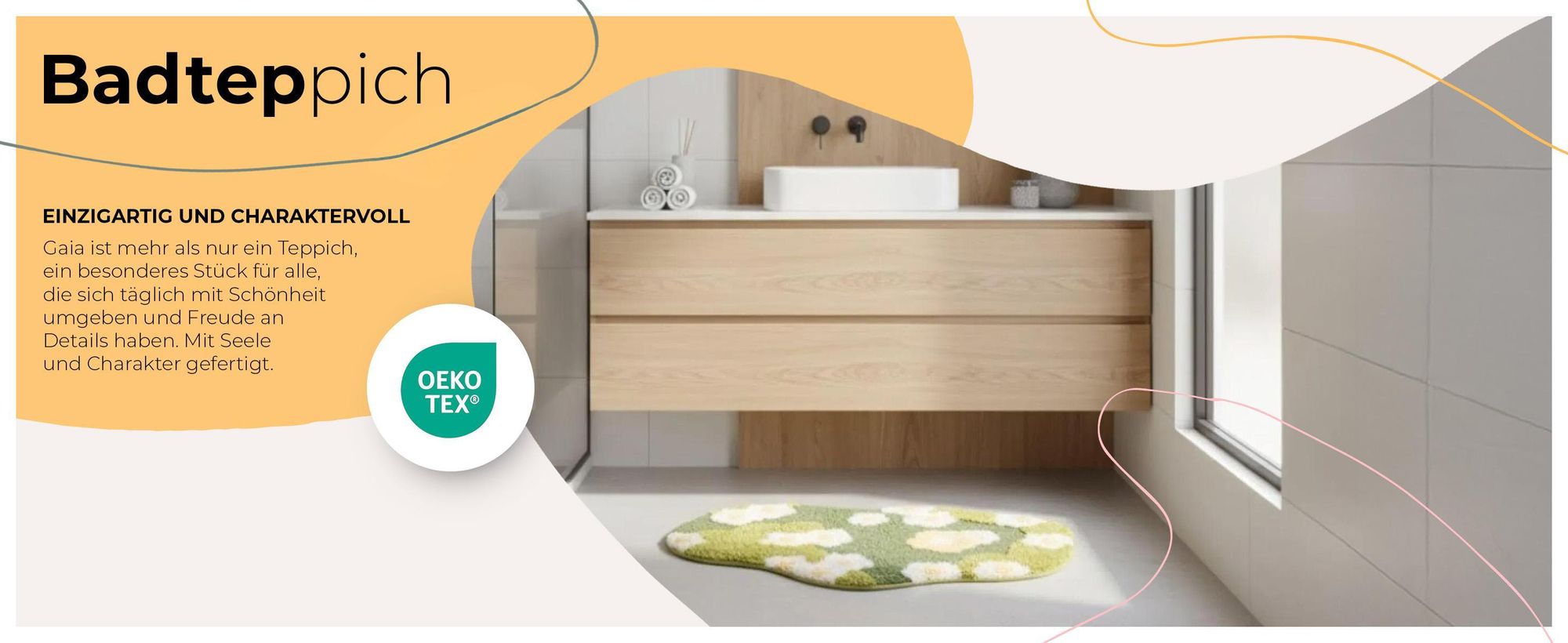 Badteppich, Badematte, Badezimmer, Schlafzimmer, Kinderzimmer, Teppich, Grün, Maschinenwaschbar