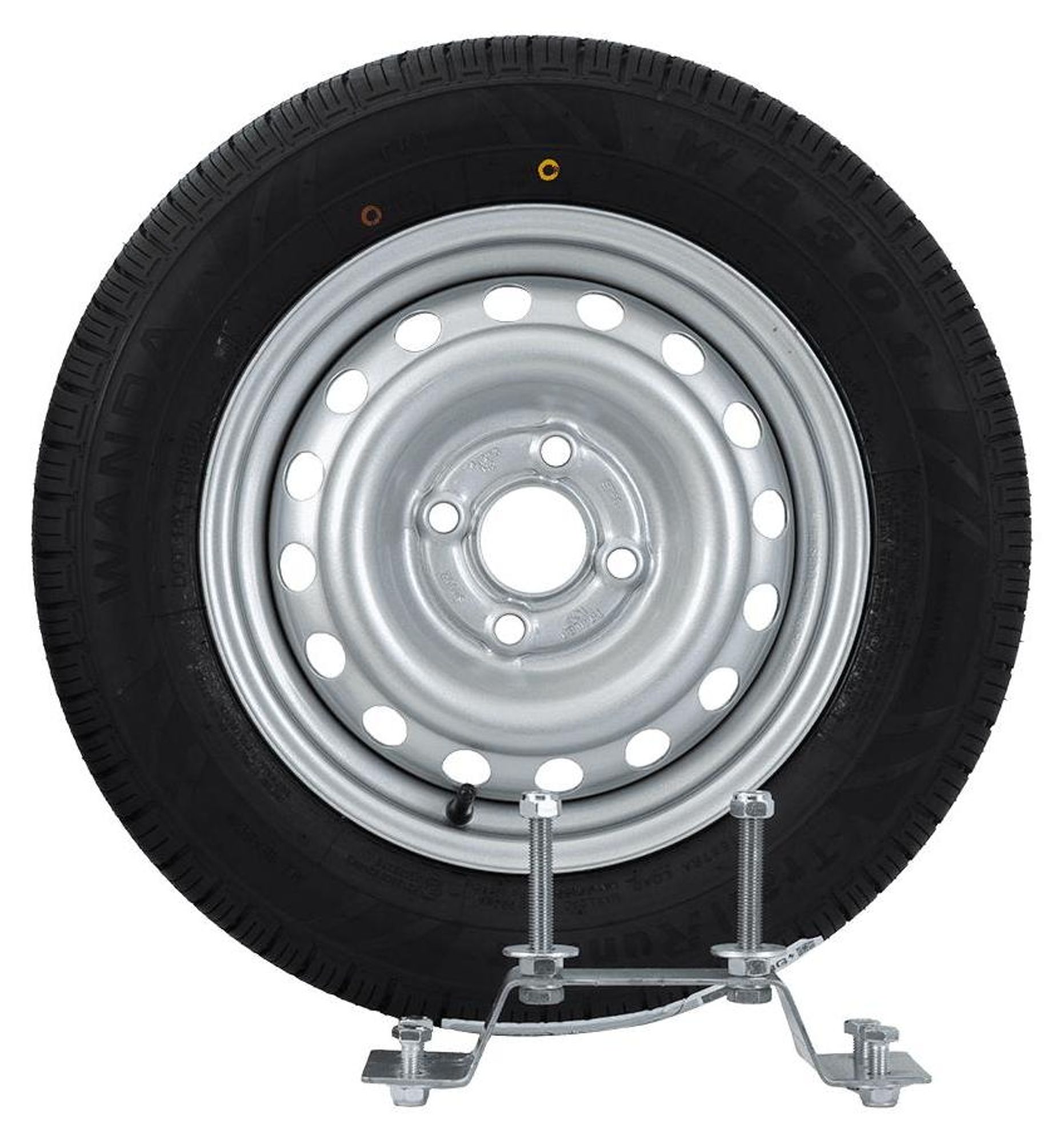 UNITRAILER Ersatzrad-Set 155/70 R13 79N mit Halterung für PKW-Anhänger