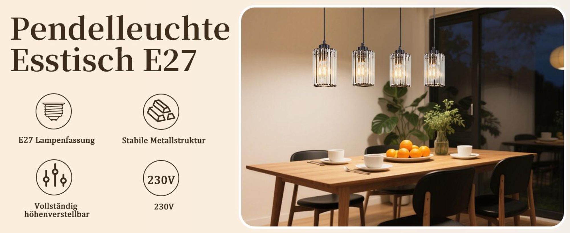 ZMH Závesná lampa jedálenský stôl jednožiarovková čierna krištál objímka E27 nastaviteľná výška lampa pre spálne chodbu kuchyň jedáleň hotel