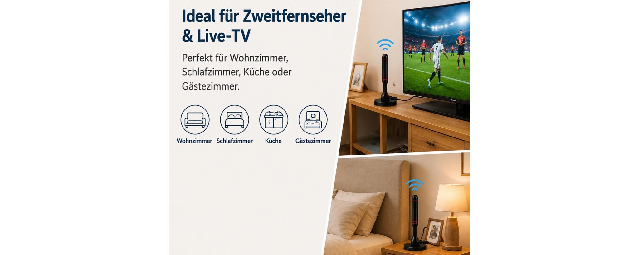 L11C Bolwins 30dbi Leistungsstarke DVB-T2 HD Antenne dvbt DAB Stabantenne+ Verstärker 5m