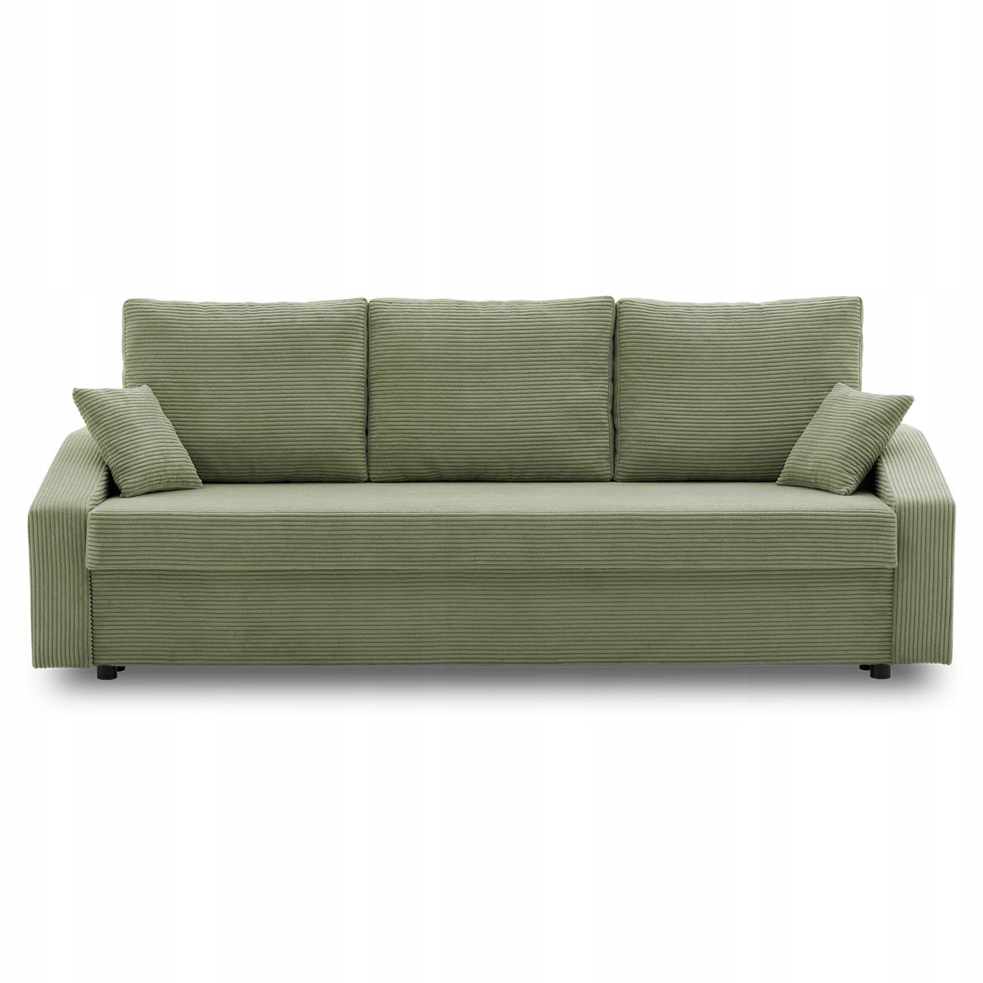 Couch mit schlaffunktion Wohnzimmer Couch mit Bettkasten AIKIDO 223x90cm Olivgrün