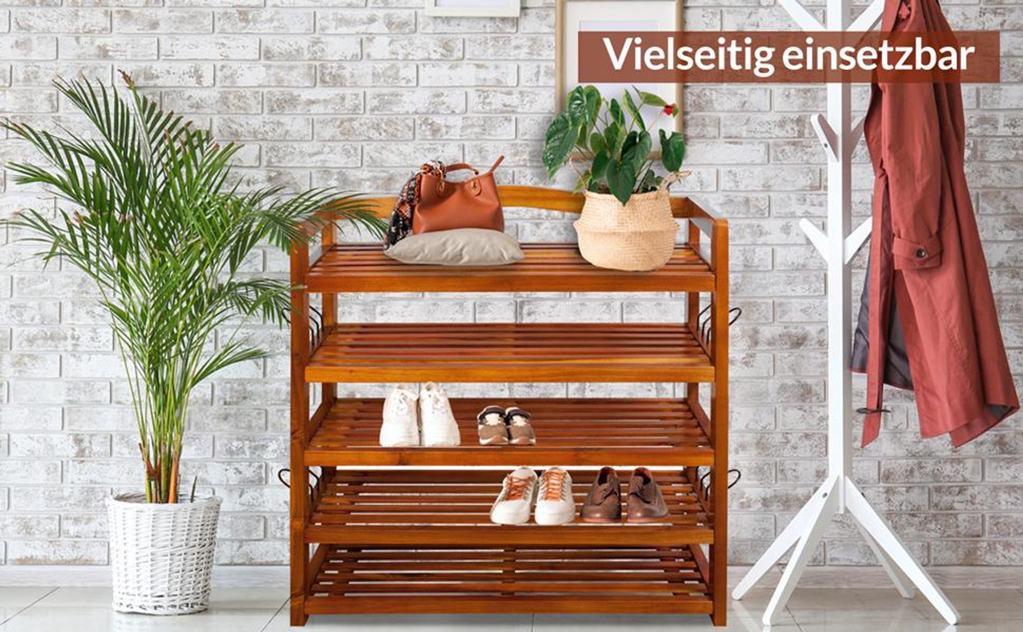 CASARIA Schuhregal aus Holz mit 5 Ebenen