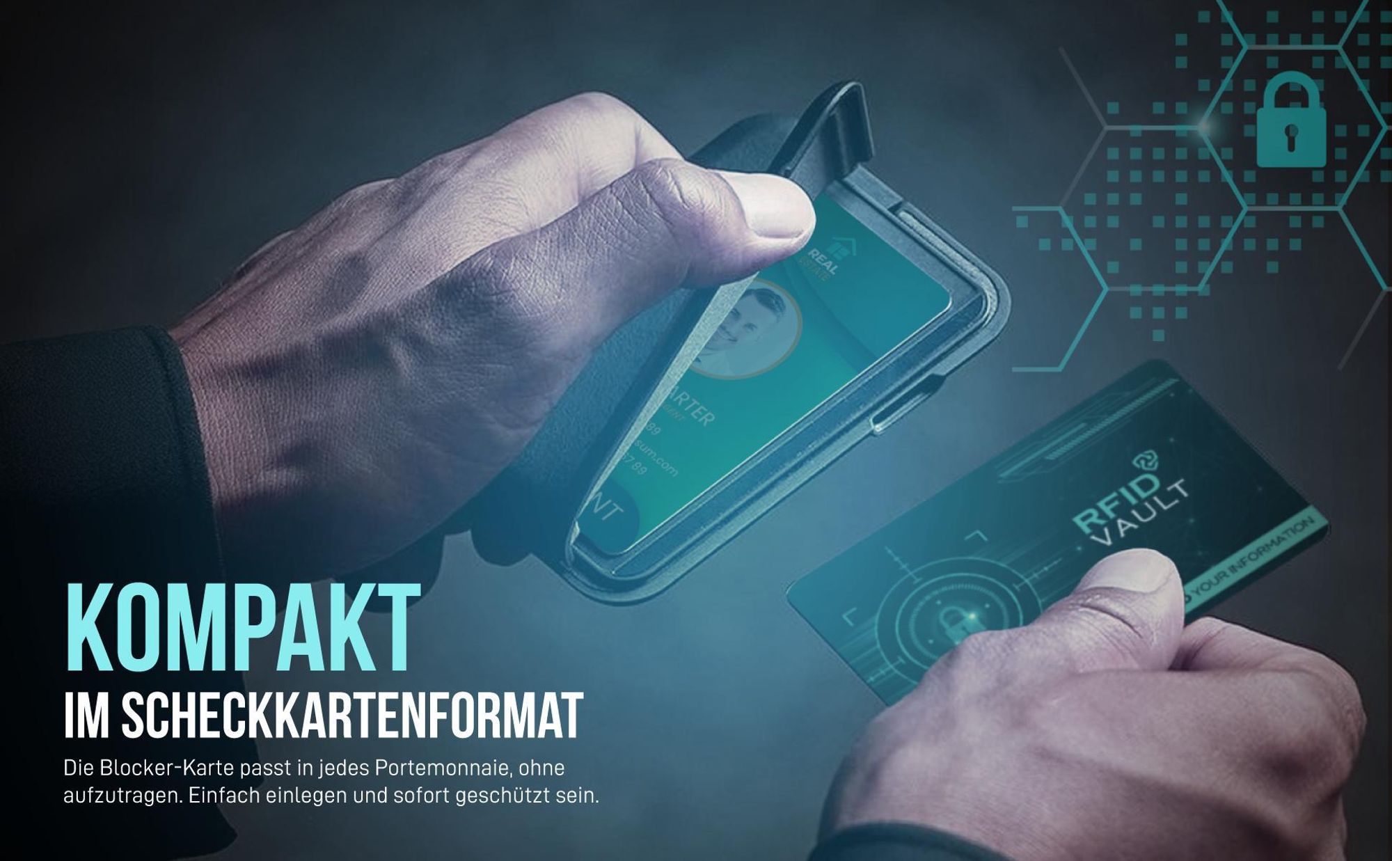Sichert Kreditkarten, Ausweise und alle Karten mit Funktechnologie
