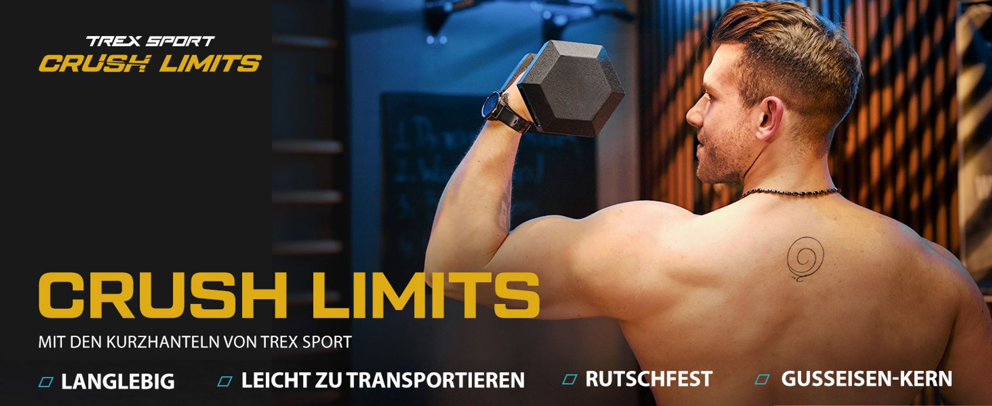 TREX SPORT Hexagon Gusseisen Kurzhantel TX-200RD | 1 Stück gummierte Hantel 20 kg mit verchromtem Griff | Dumbbell, Gewicht rutschfest, bodenschonend