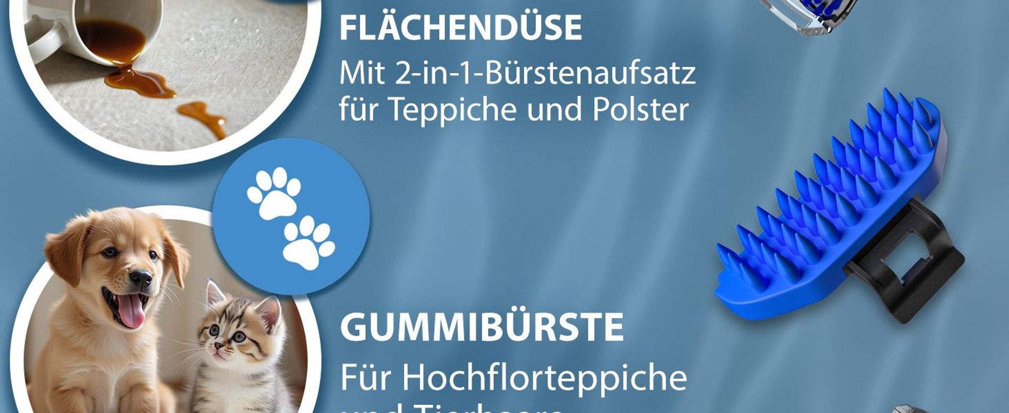 MONZANA Polsterreiniger Gerät Waschsauger mit 2-in-1 Bürstenaufsatz