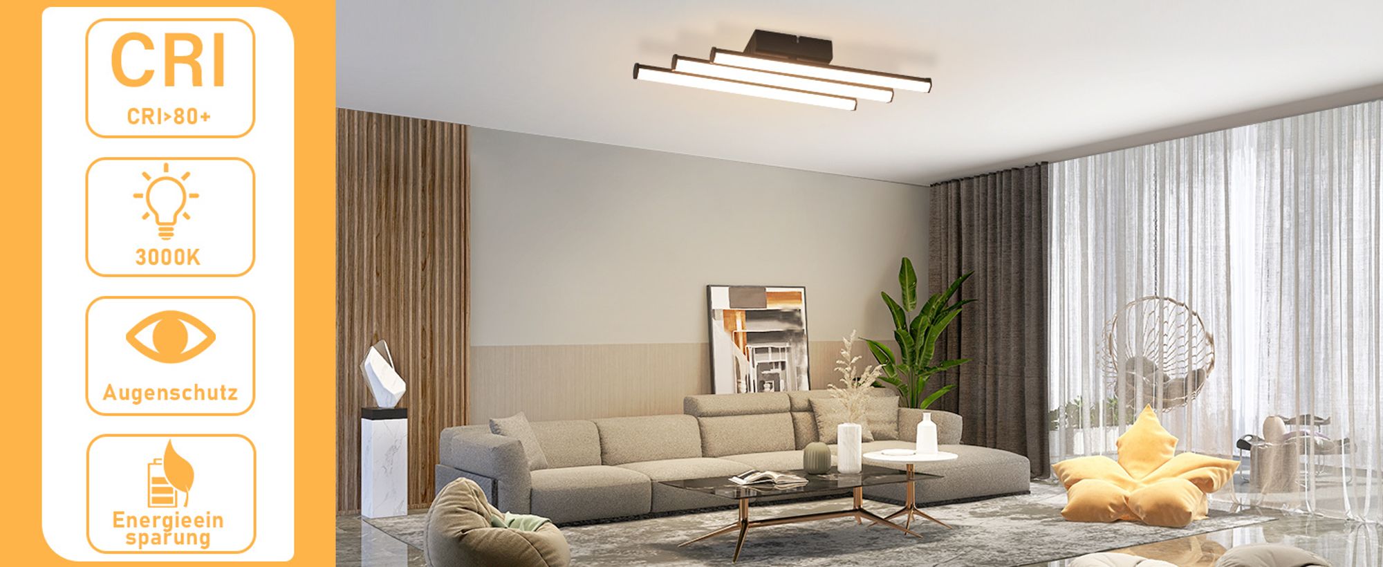 ZMH Deckenleuchte Modern Küchenlampe Schwarz 18W Schlafzimmerlampe Innen Wohnzimmerlampe 3000K Warmweiß Licht LED Deckenbeleuchtung für Küche Flur