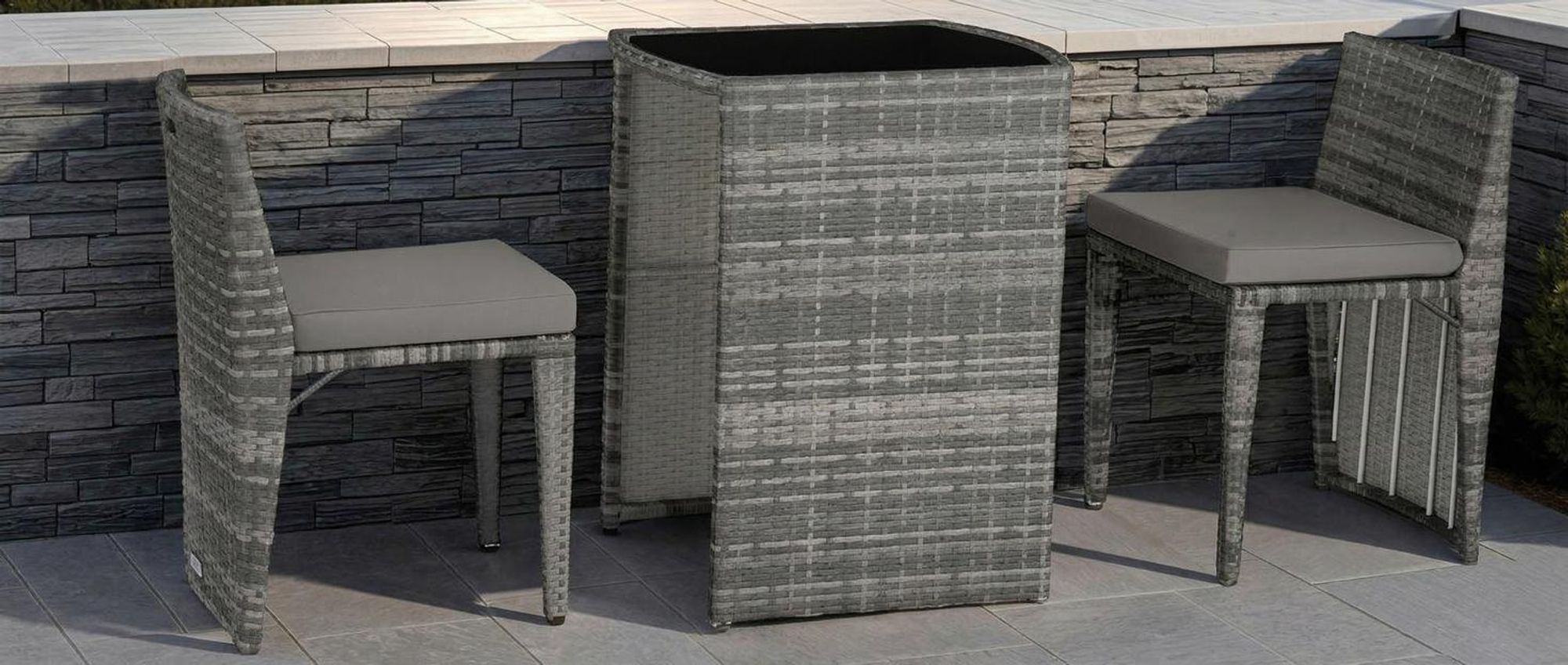 tectake® Aluminium Rattanset Hamburg wetterfest und UV-beständig