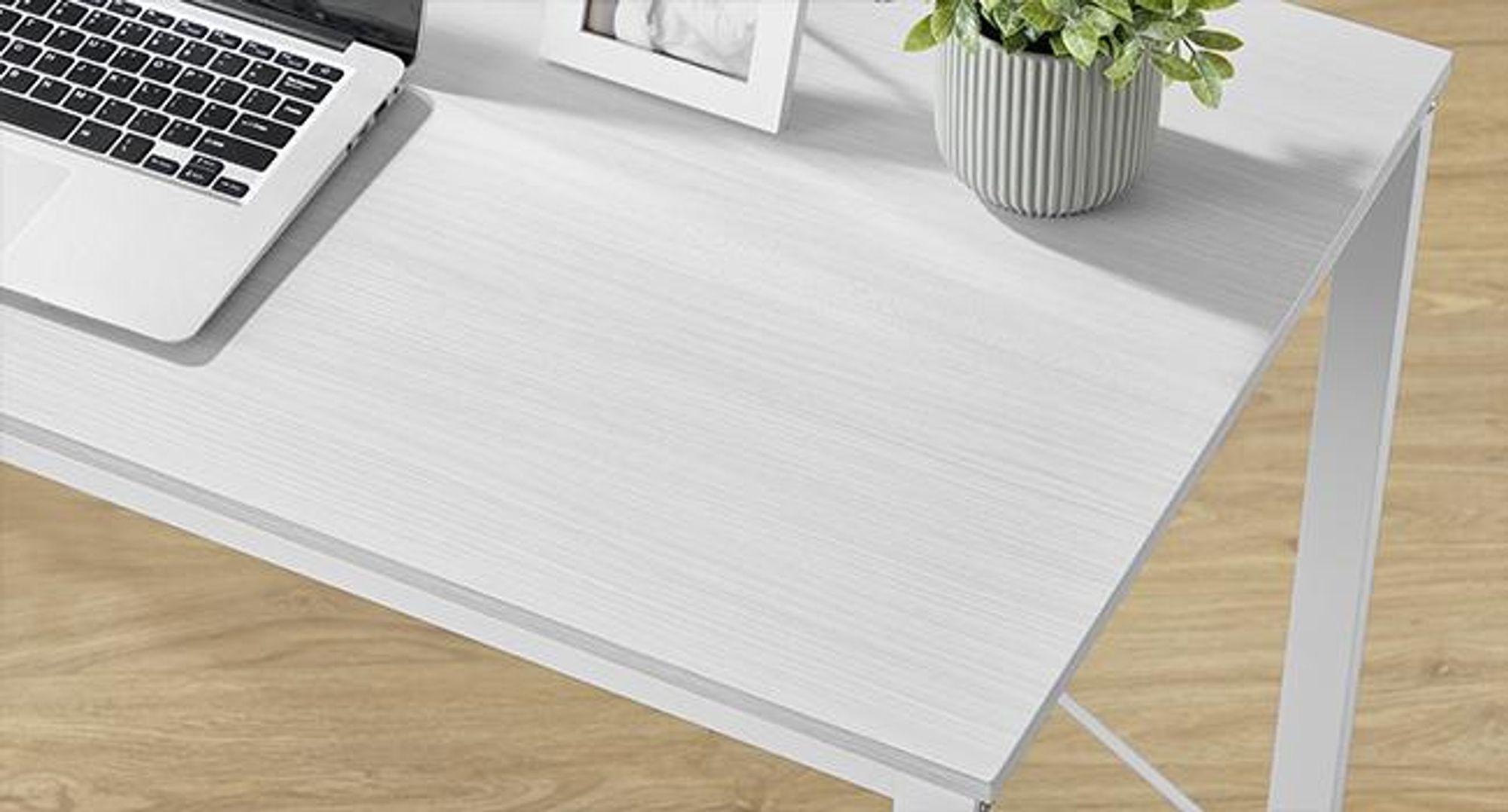 VASAGLE Schreibtisch Computertisch mit Regalböden 120cm weiß