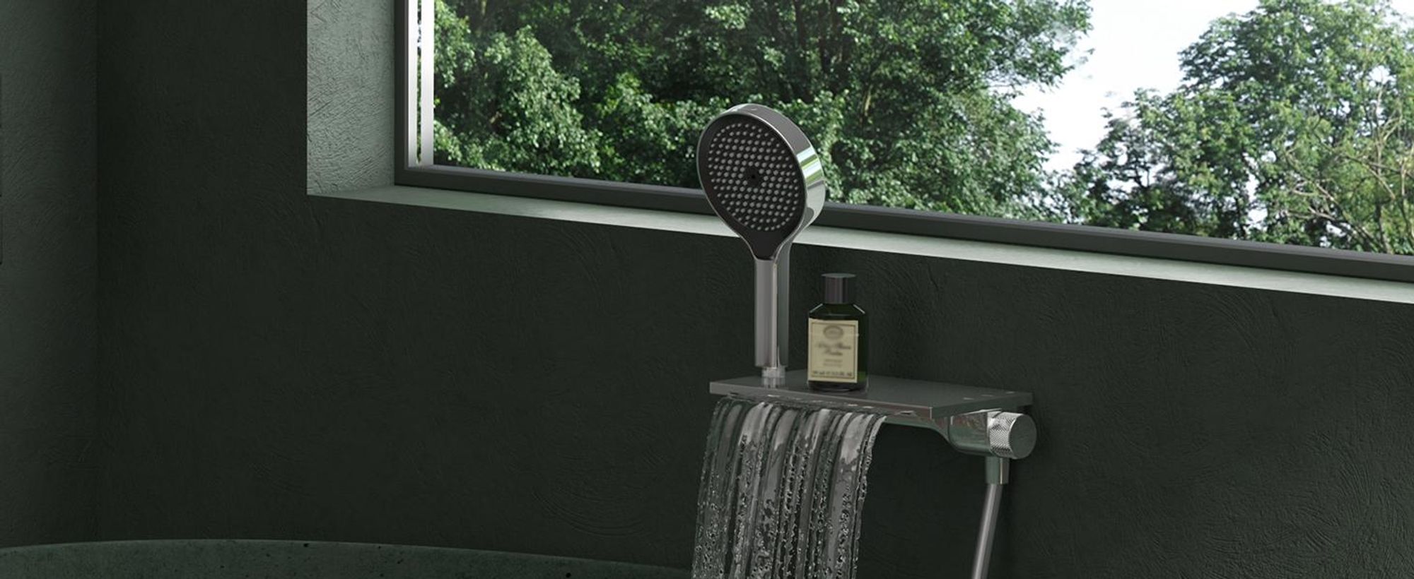 Mai & Mai Badewannenarmatur mit Handbrause Wasserfall Wannenarmatur 5 Strahlarten Duschbrause mit Unterauslauf Handbrause aus Messing Silber DSN-401