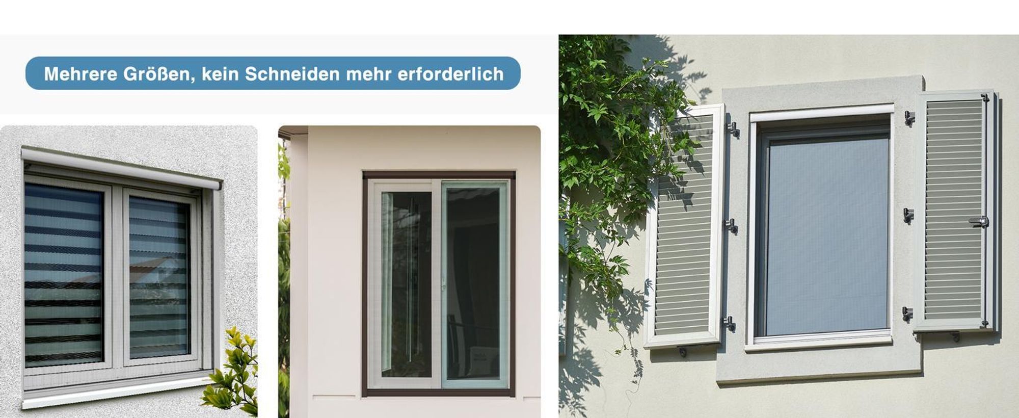 Fliegengitter Rollo Fenster 96x100cm weiß JALOUSIESCOUT
