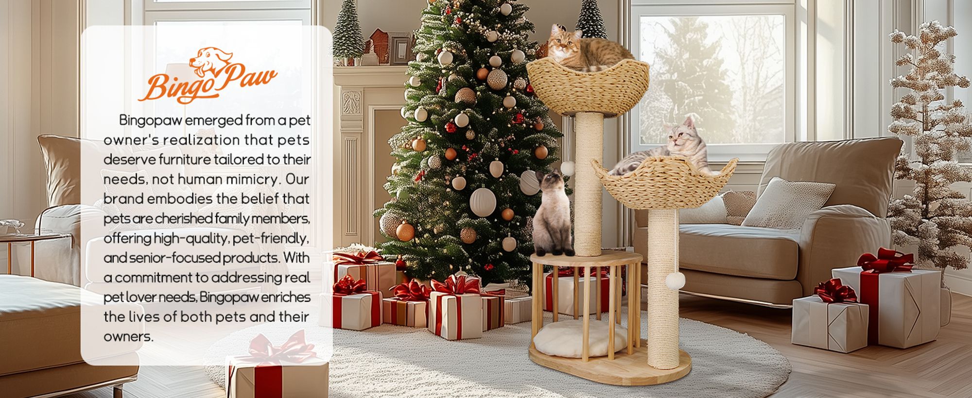 WISFOR Kratzbaum Katzenbaum 99cm Kletterbaum mit Katzenhöhlen und Katzenkorb, 60x40x99cm