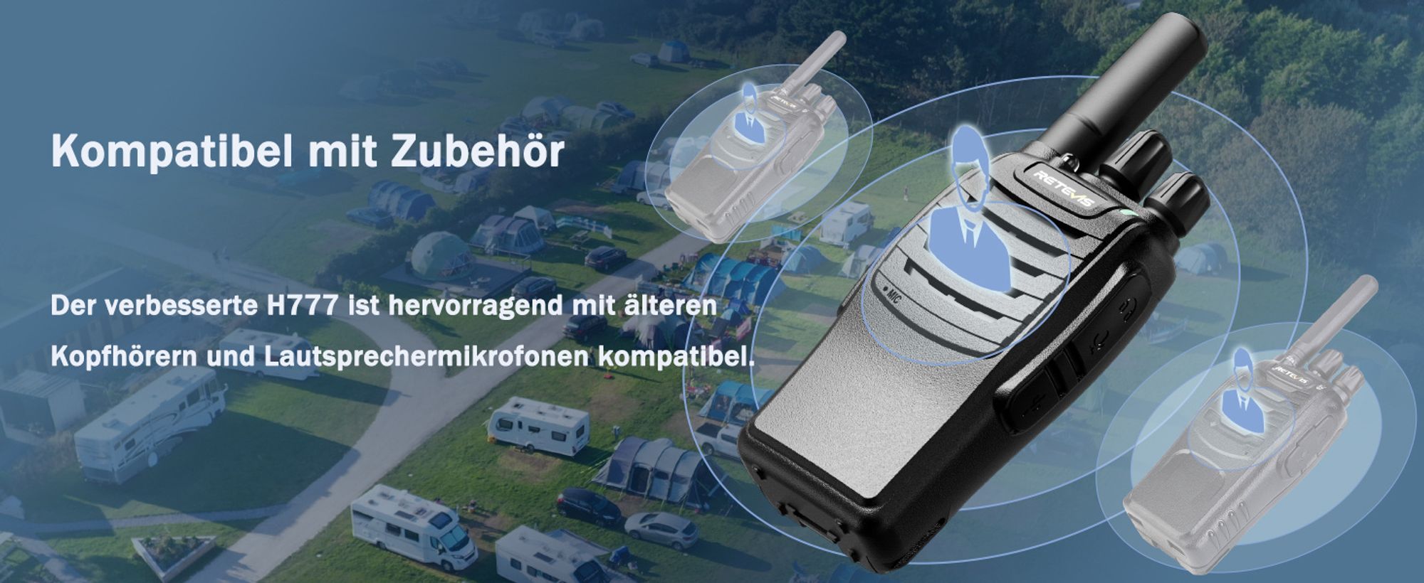 Retevis H777 Walkie Talkie, Funkgeräte Set PMR, mit Ladestation, Typ-C, Energiesparmodus, VOX, Ein tasten paarung, Geräuschunterdrückung, für Camping