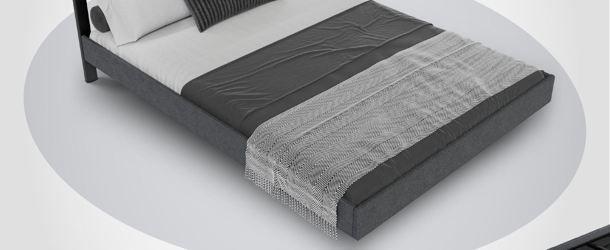 Juskys Schwebebett Lissabon 140 x 200 cm - Schwebendes Design - dunkelgrau