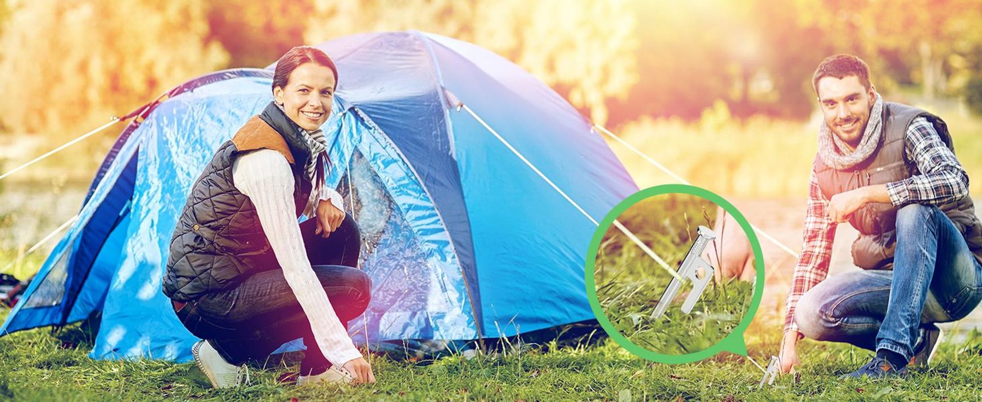 8× Bodenanker, 30cm Bodenpfähle, mit Aufbewahrungstasche, Zeltheringe Camping Heringe Zelt Bodenanker Felsbodenhering - Silber