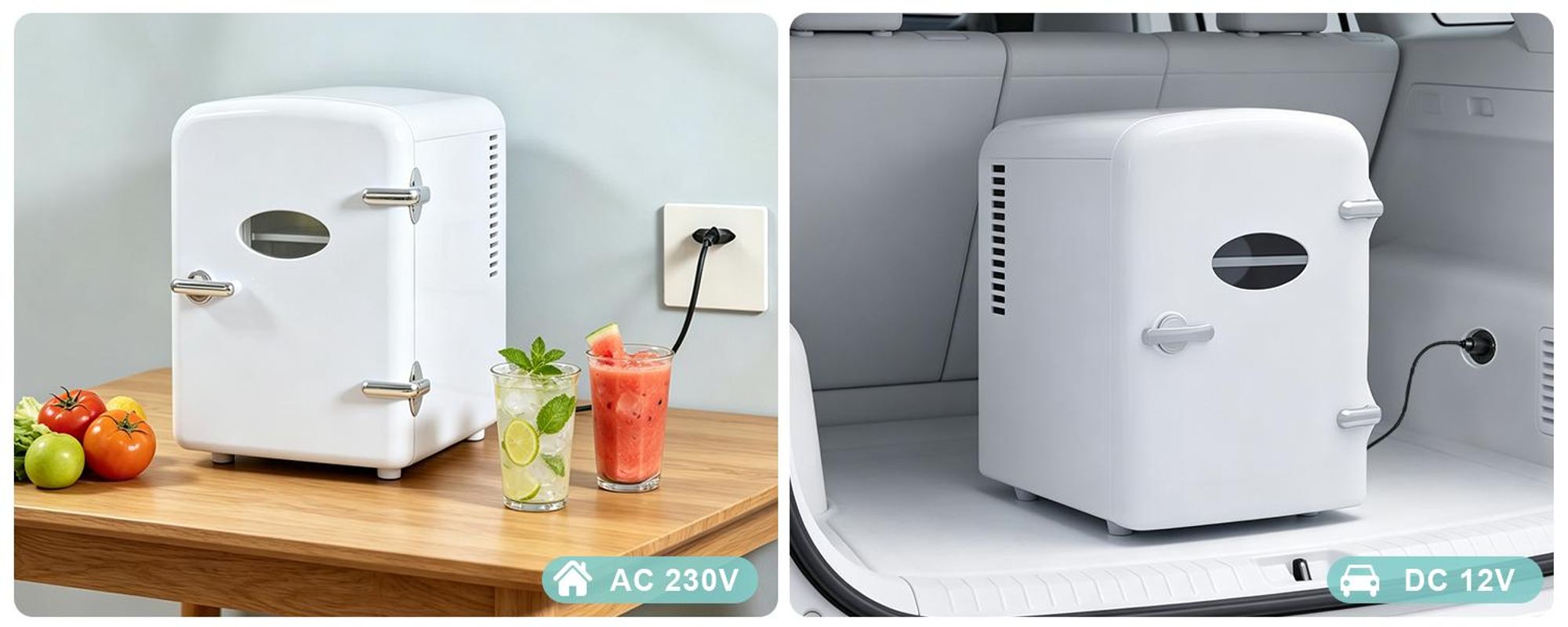 ZMH Mini Kühlschrank 4L Kühlschränke Klein 12V 230 Laufruhe Geeignet Tischkühlschrank für Auto Zimmer Camping Wohnmobil Büro Reisen Schwarz