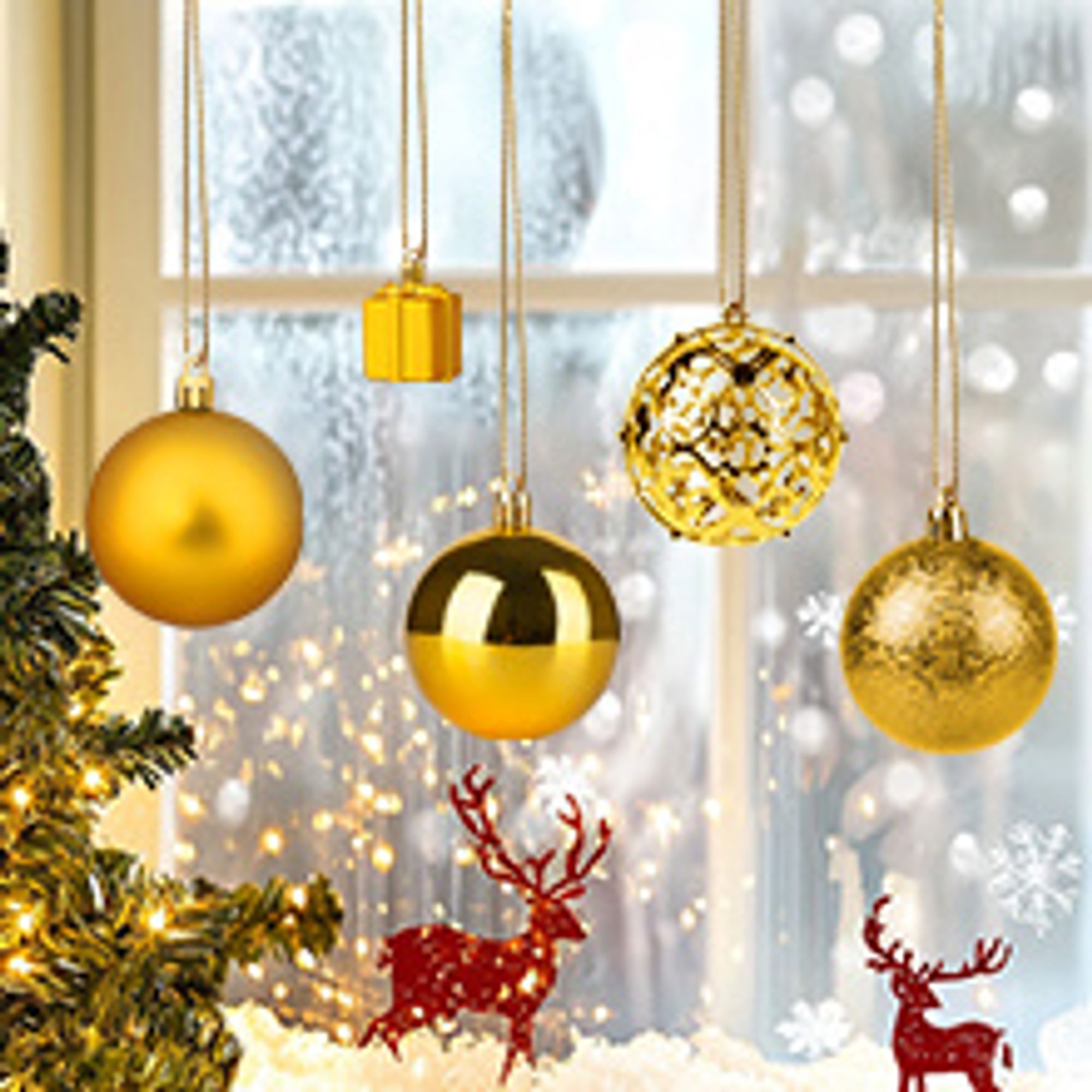 105-teiliges Christbaumkugeln Set Gold, Ø 3/4/6 cm Weihnachtskugeln aus Kunststoff,Weihnachtsbaum Deko Anhänger,Tannenbaumkugeln für Christbaumschmuck