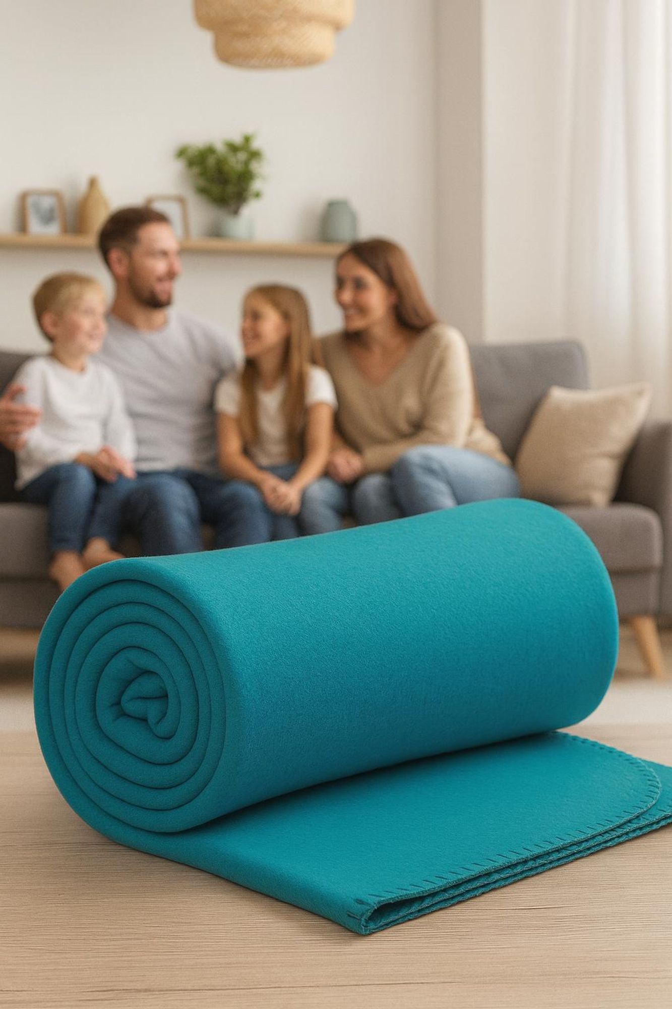 Betz Fleecedecke 3 Stück 130x170 cm 180g/m² – Wohndecke & Kuscheldecke – Flauschige Sofadecke als Tagesdecke – Leicht, wärmend & pflegeleicht - petrol