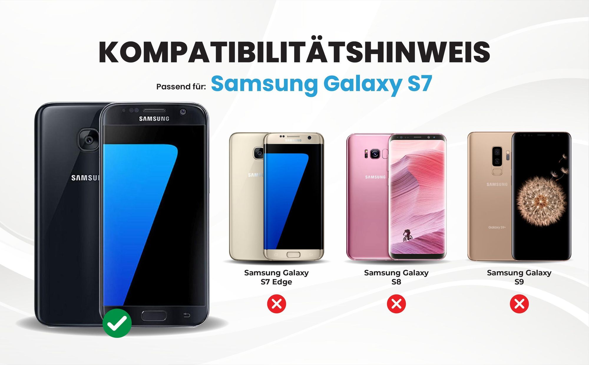 Kompatibilitätshinweise Hülle für Samsung Galaxy S7