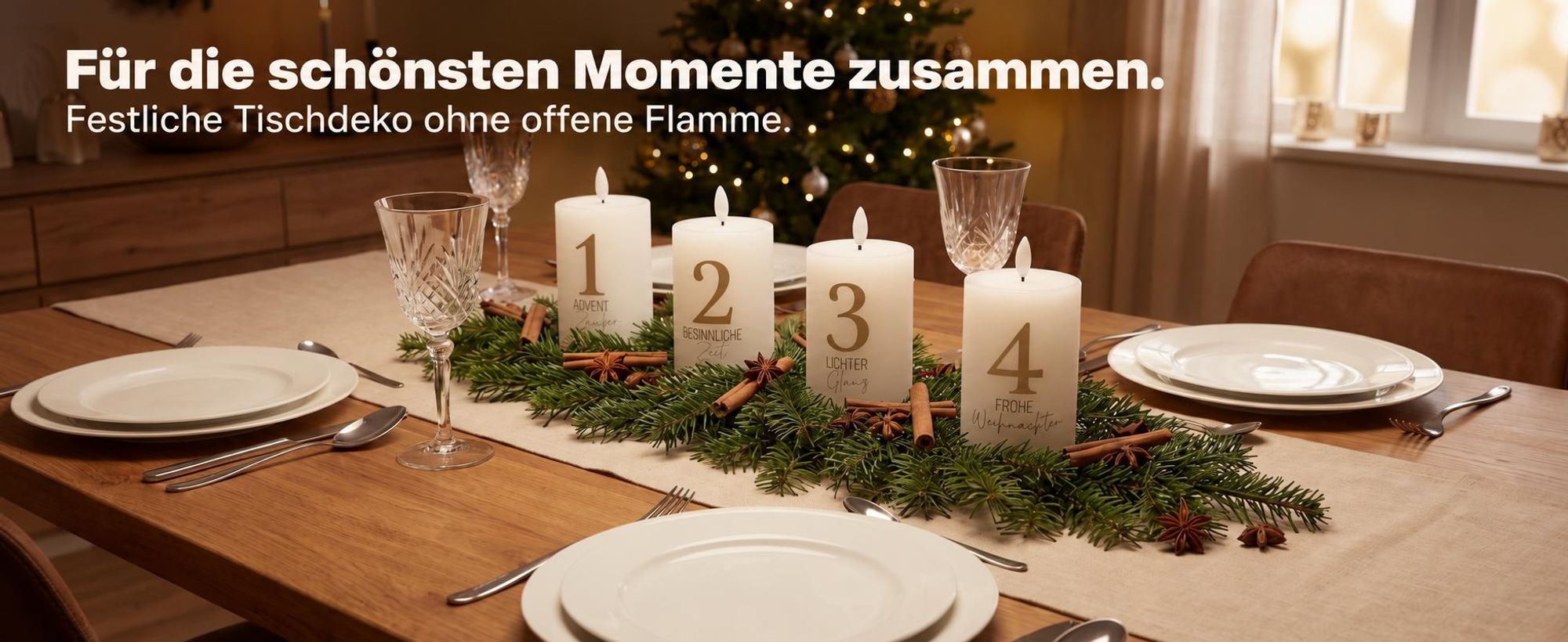 Hofer LED Kerzen für Advent aus Echtwachs, mit Flüssigwachs Effekt, Batteriebetriebene Dekokerzen mit LED Flamme, 4 Stück
