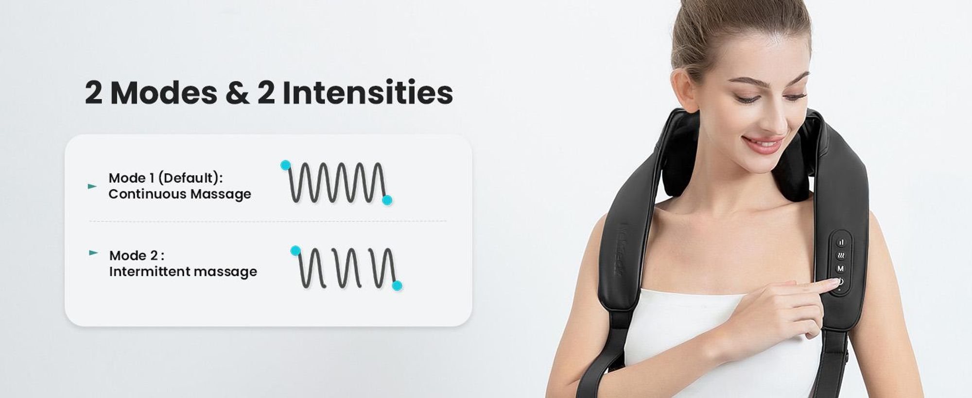 Shiatsu Nacken- & Schultermassagegerät mit Wärme – 6 Massageköpfe, 3 Intensitätsstufen, USB-C Akku, Tiefenmassage für Rücken & Beine