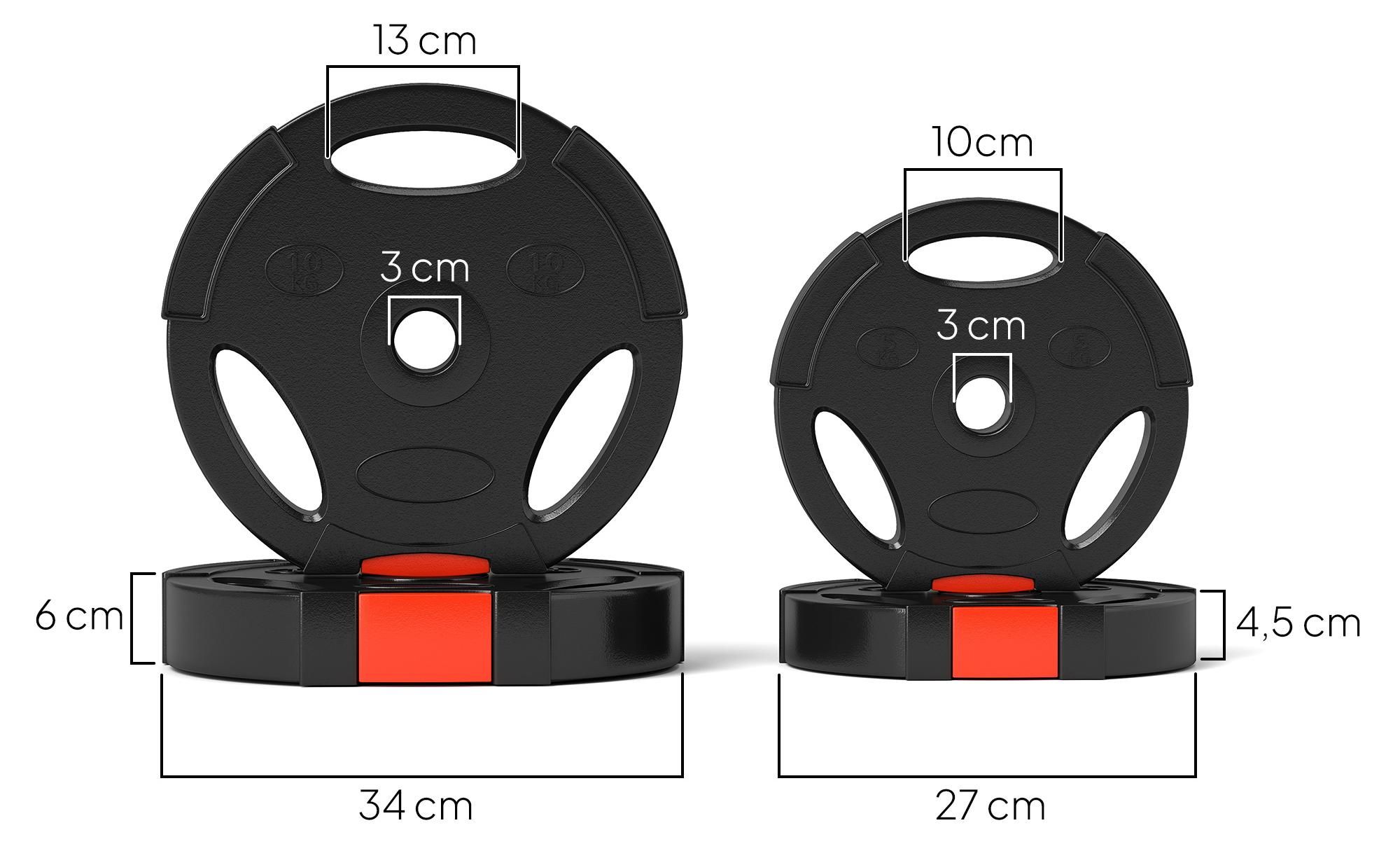 Set Gewichtsplatten Stange