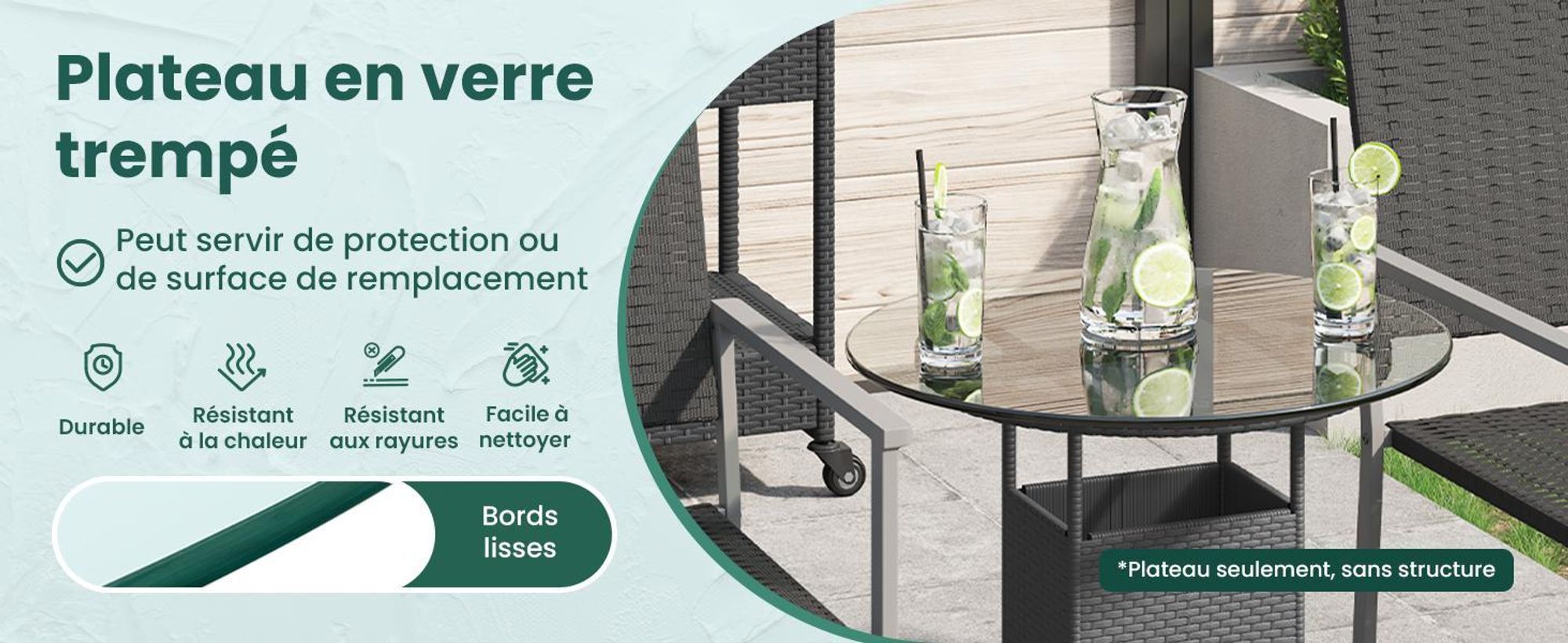 vidaXL Plateau de table en verre trempé rond 500 mm