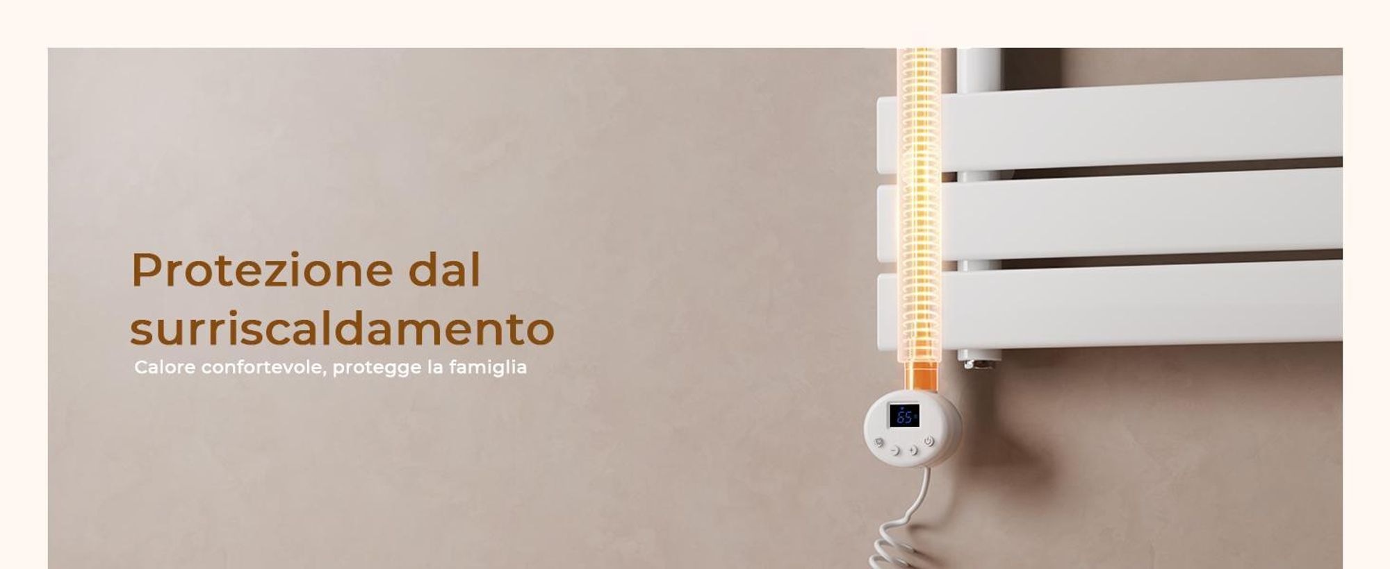 S'AFIELINA 1041x500mm Scaldasalviette elettrico bagno WiFi, termoarredo con termostato, programmabile, LCD, 600 W, asciugamani a basso consumo, bianco