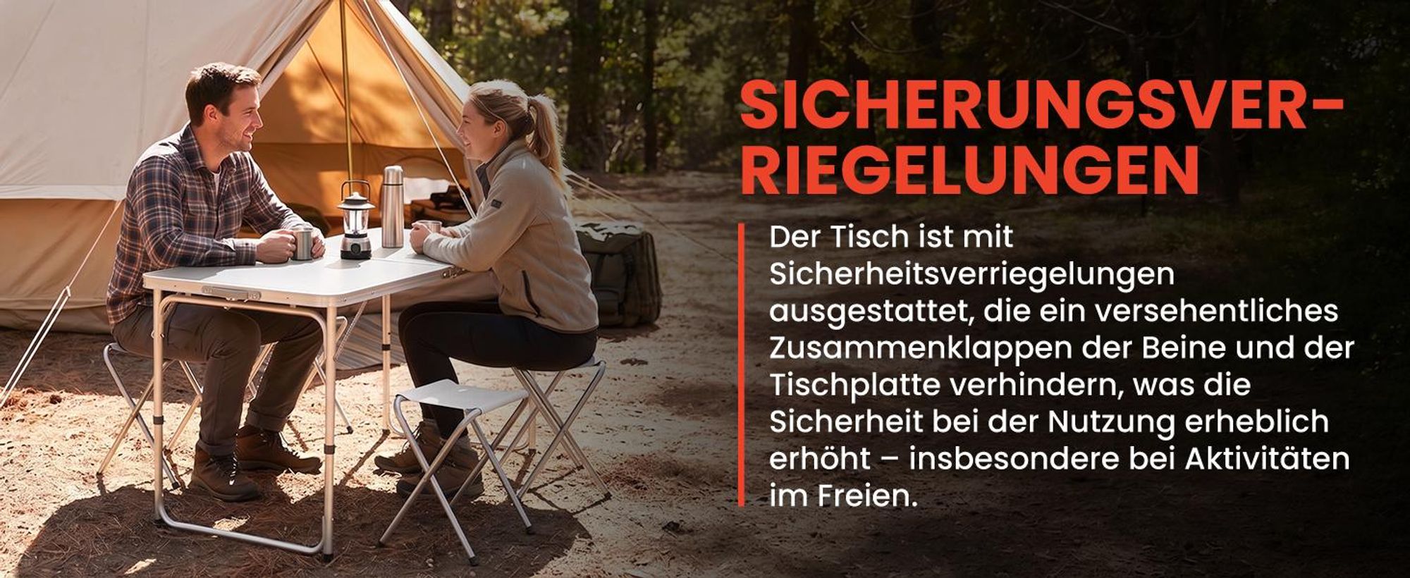 Campingtisch Klapptisch im Koffer mit 4 Stühle Aluminium 3 Stufen