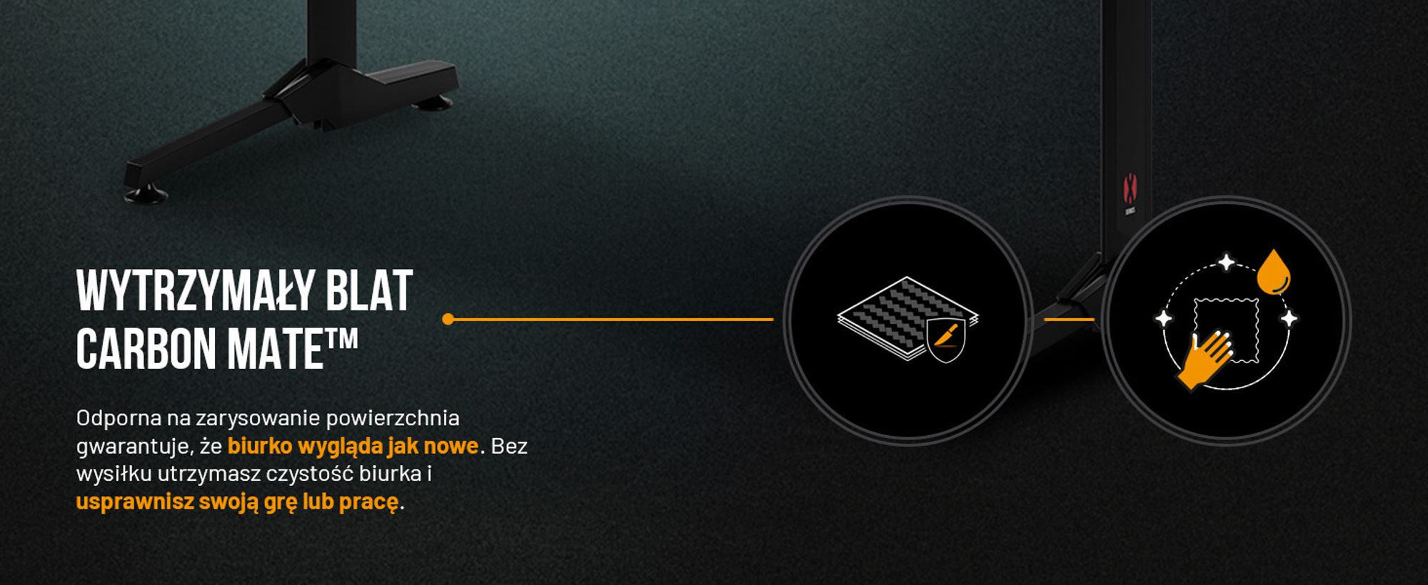 Biurko gamingowe Diablo X-Mate 1400 Biurko komputerowe PC czarne Ergonomiczny blat Haczyk na słuchawki Uchwyt na kubek 140 cm x 60 cm x 75 cm