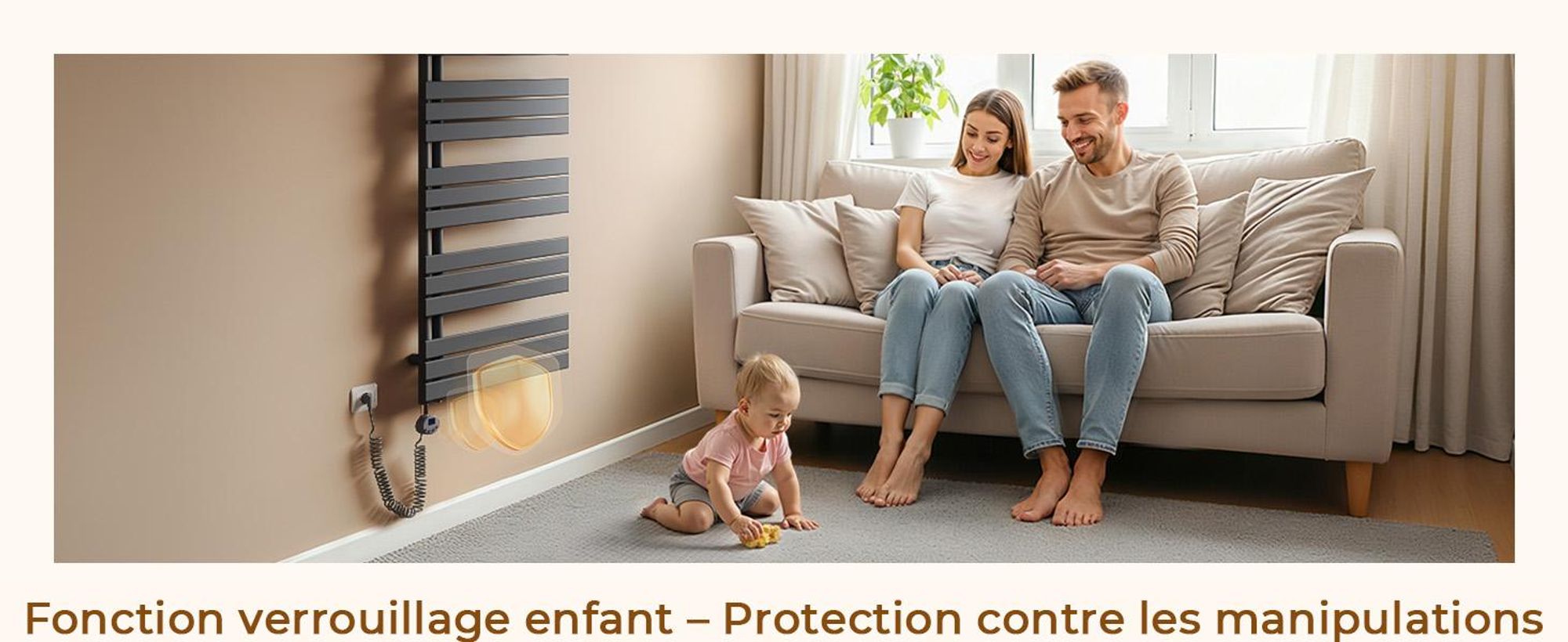 S'AFIELINA – Sèche-serviette électrique 1320×500 mm avec thermostat WiFi,minuterie programmable et écran LCD,800 W,Anthracite,idéal pour salle de bain