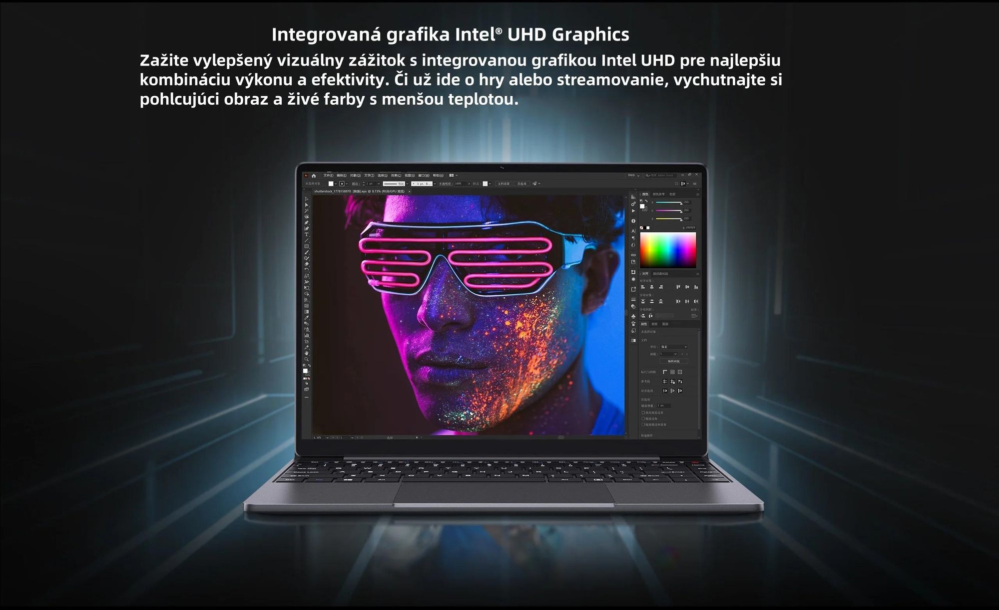 Notebook CHUWI CoreBook X - Procesorom Intel Core i3-1220P Displej 14" Windows 11 16+512GB Batéria 4000mAh - Sivá