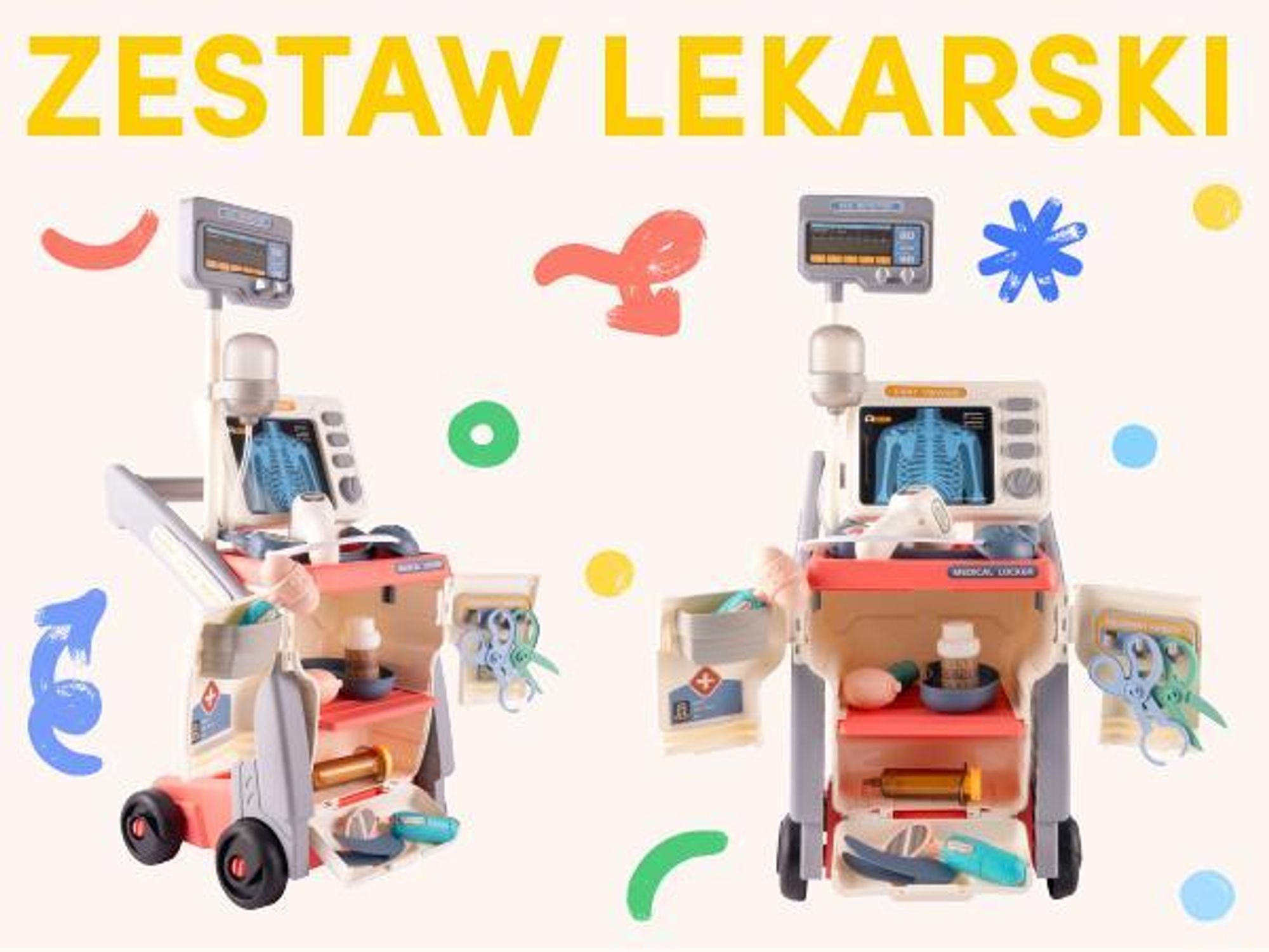 Duży dzięcięcy zestaw lekarski z EKG oraz akcesoriami